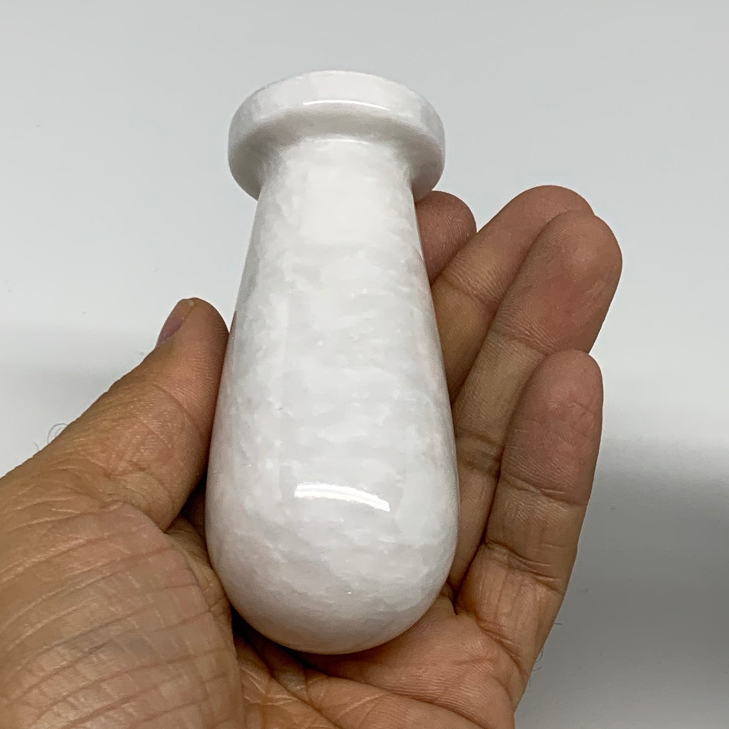 1.34 lbs, 3"x3", Natural Marble Crystal Pestle and Mortar Handmade, B32568