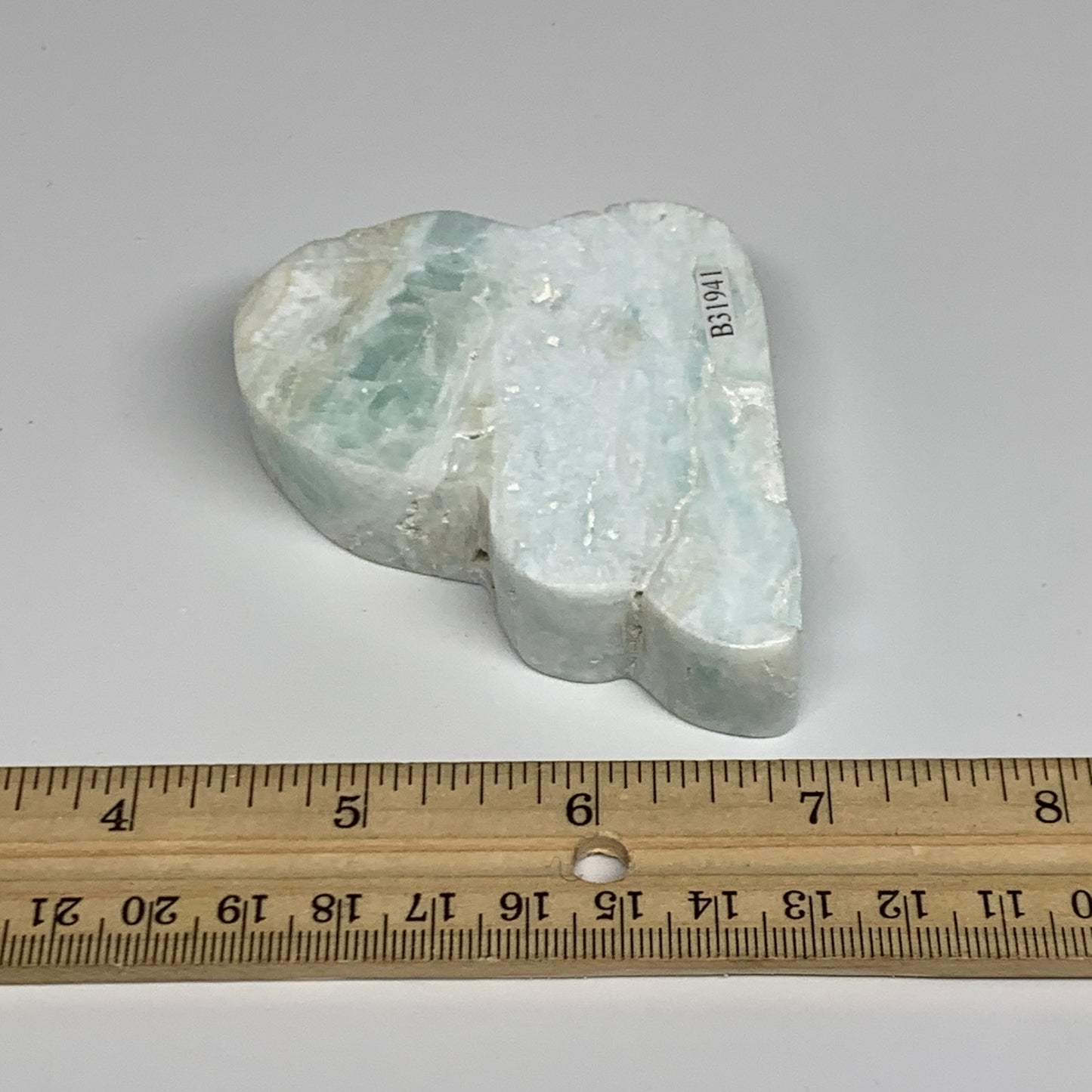 161g, 2.9"x2.5"x0.7", Natural Caribbean Calcite Cloud Crystal @Afghanistan, B319