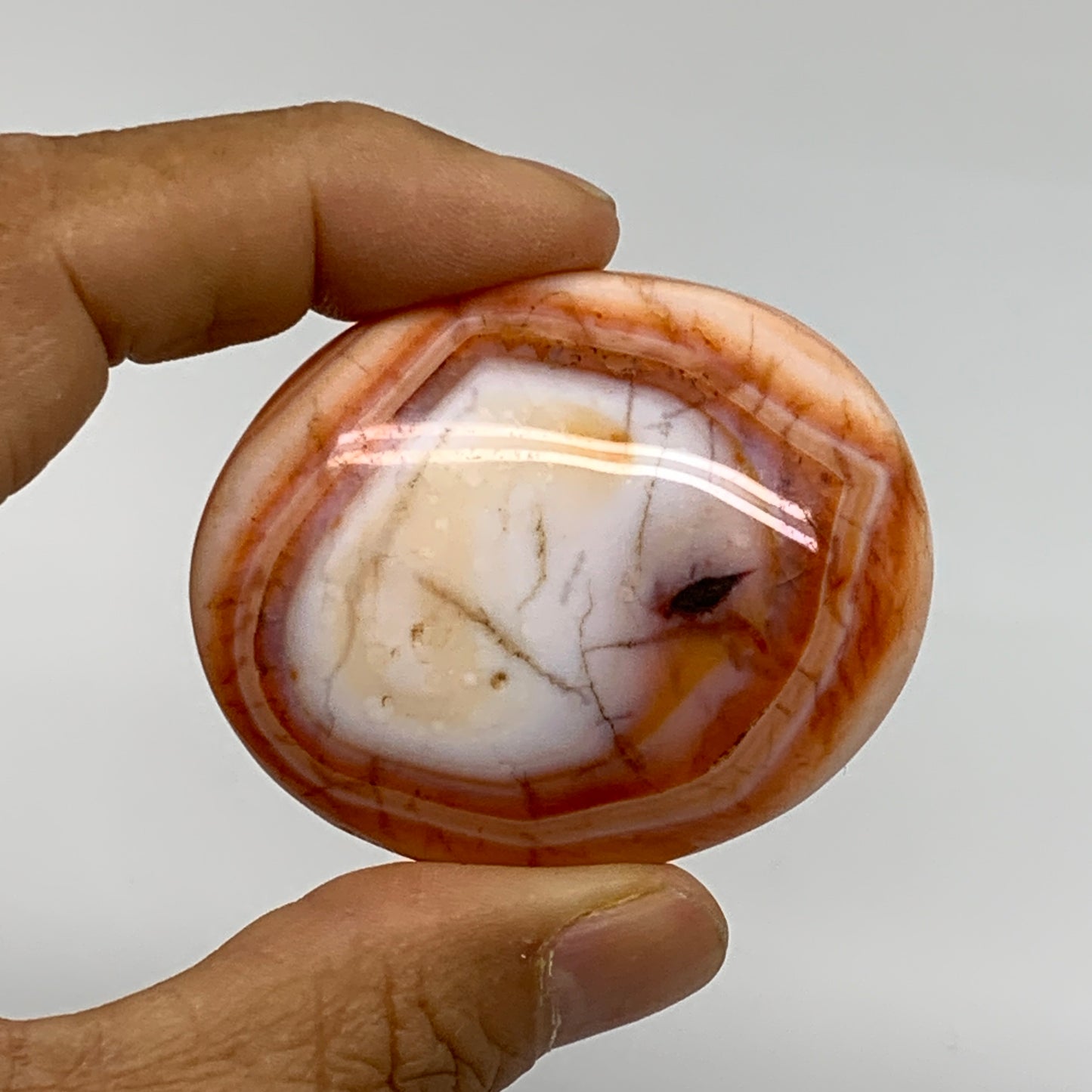 175.6g, 1.8"-2.1", 3pcs, Red Carnelian Palm-Stone Gem Crystal Polished, B37622