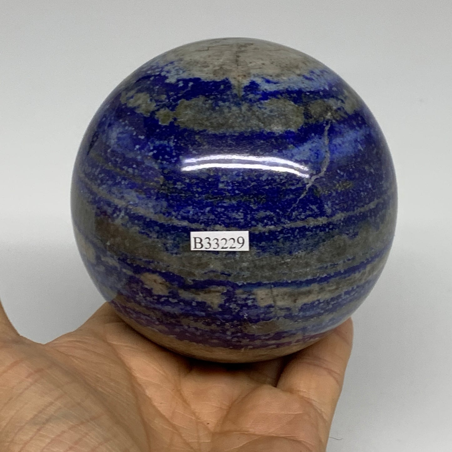 2.36 lbs, 3.5" (87mm), Lapis Lazuli Sphere Ball Gemstone @Afghanistan, B33229