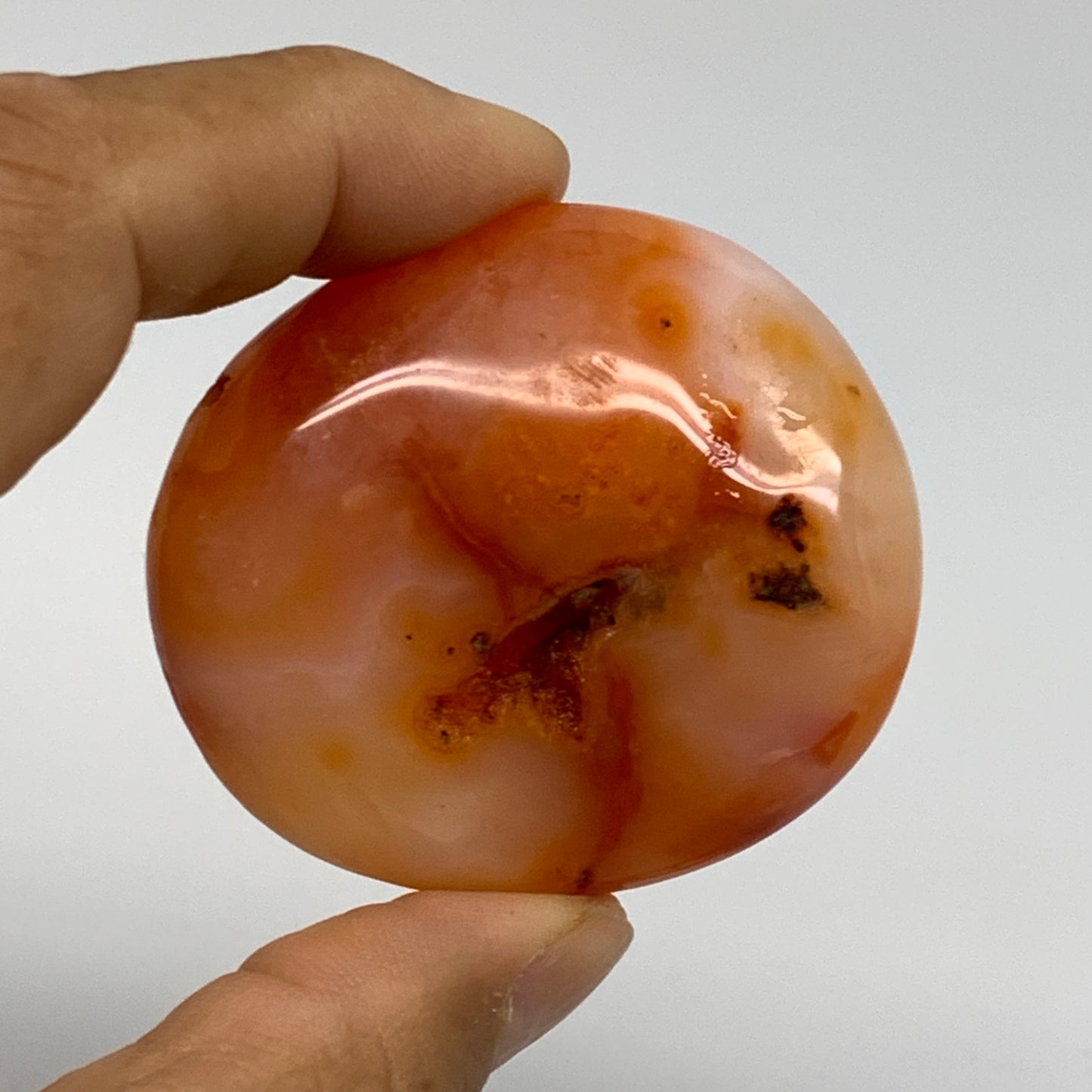 175.6g, 1.8"-2.1", 3pcs, Red Carnelian Palm-Stone Gem Crystal Polished, B37622