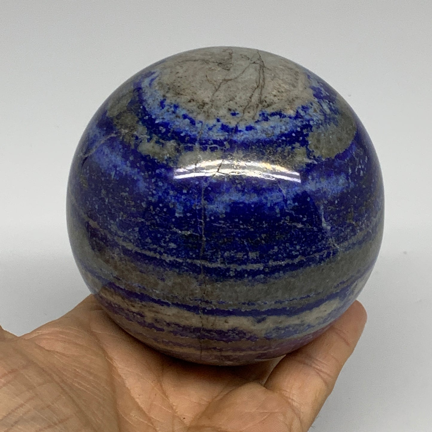 2.36 lbs, 3.5" (87mm), Lapis Lazuli Sphere Ball Gemstone @Afghanistan, B33229