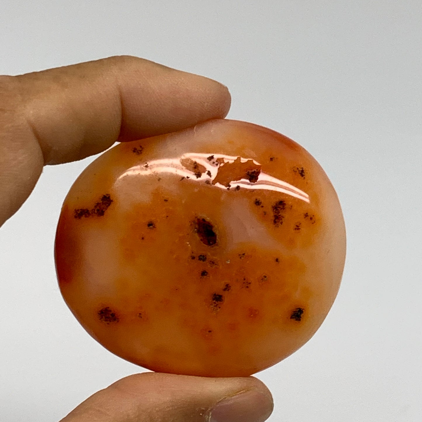 175.6g, 1.8"-2.1", 3pcs, Red Carnelian Palm-Stone Gem Crystal Polished, B37622