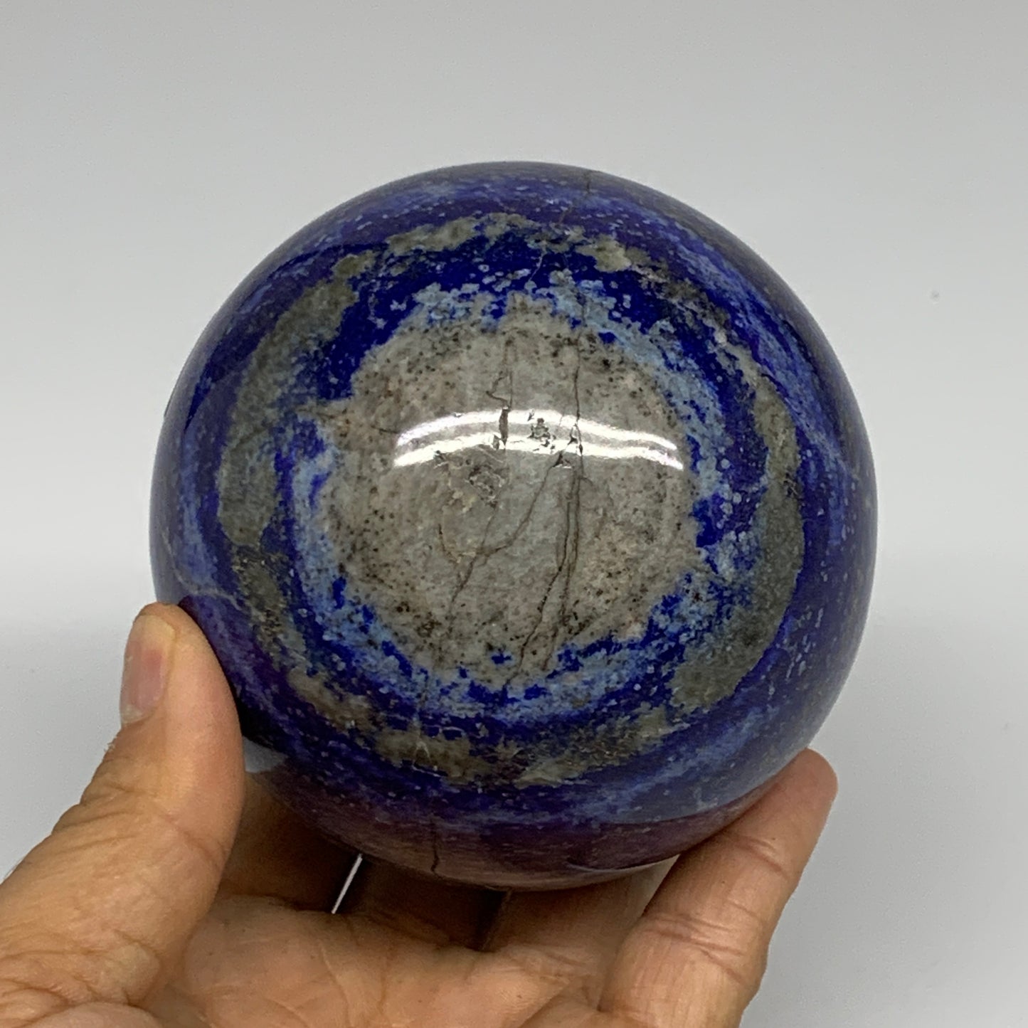 2.36 lbs, 3.5" (87mm), Lapis Lazuli Sphere Ball Gemstone @Afghanistan, B33229