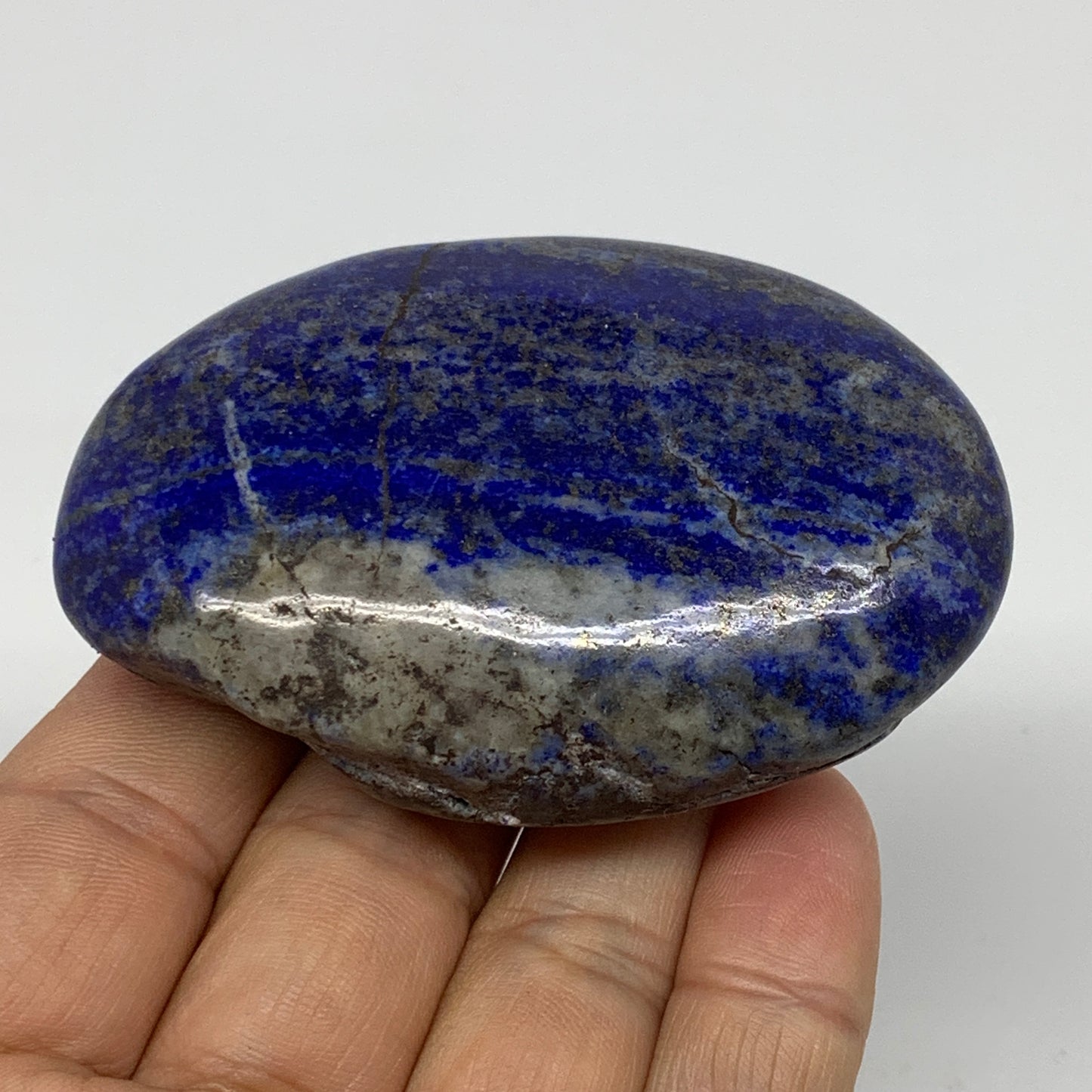 132.8g, 2.9"x1.9"x0.9", Natural Lapis Lazuli Palm Stone @Afghanistan, B36718