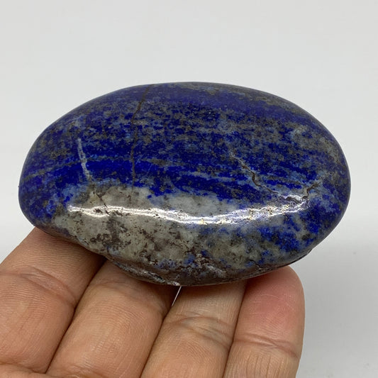 132.8g, 2.9"x1.9"x0.9", Natural Lapis Lazuli Palm Stone @Afghanistan, B36718