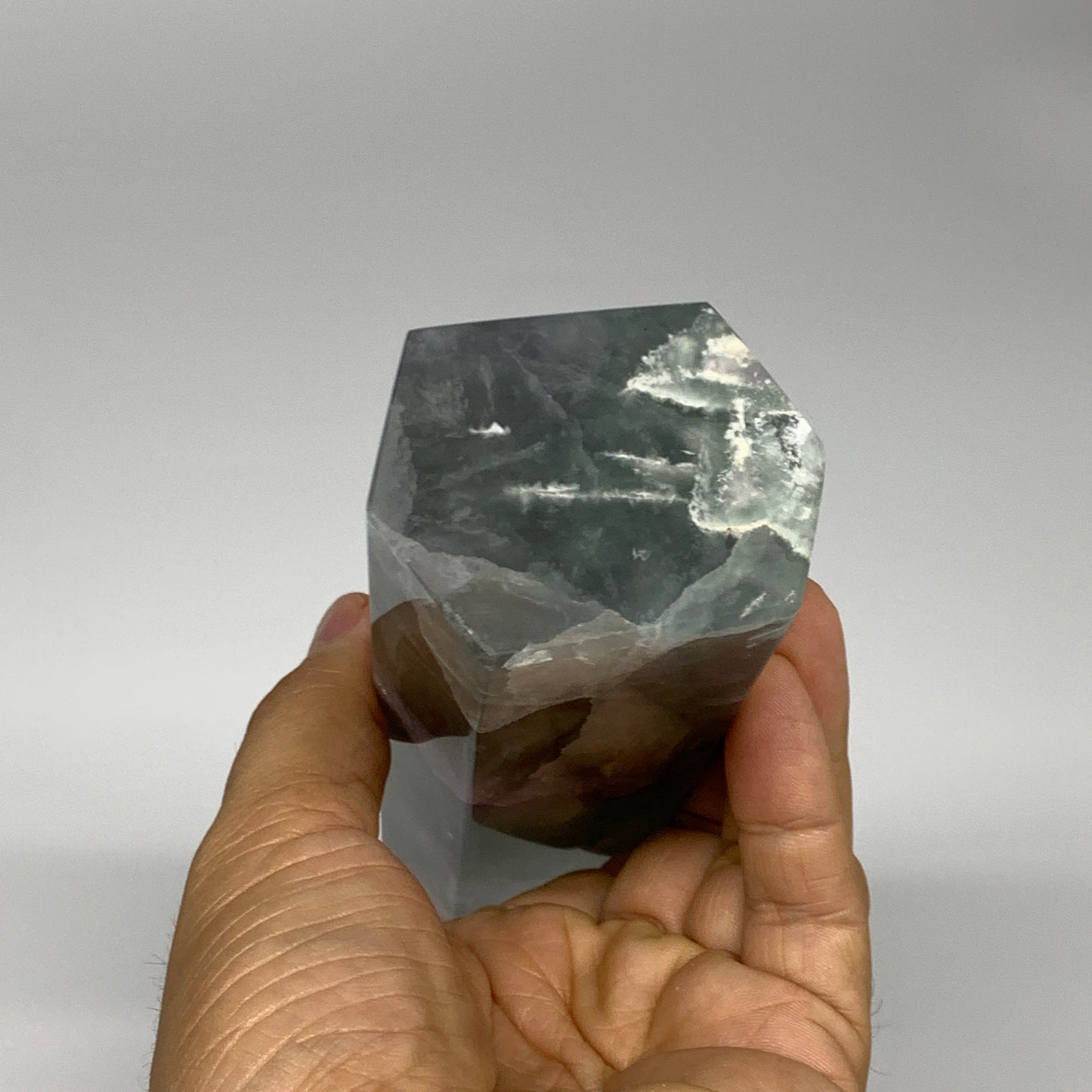 1.82 lbs,  7.2"x2"x1.7" Natural Fluorite Tower Obelisk Point Crystal, B29678