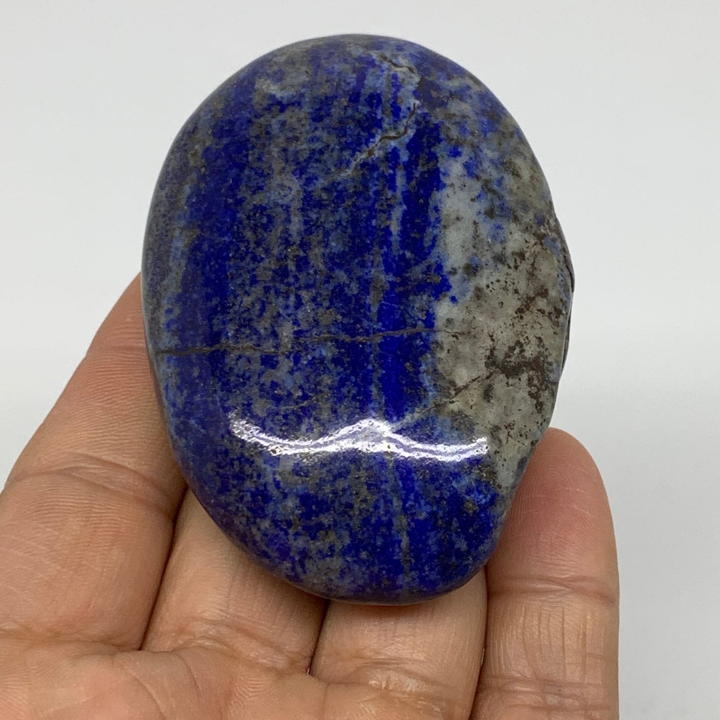 132.8g, 2.9"x1.9"x0.9", Natural Lapis Lazuli Palm Stone @Afghanistan, B36718
