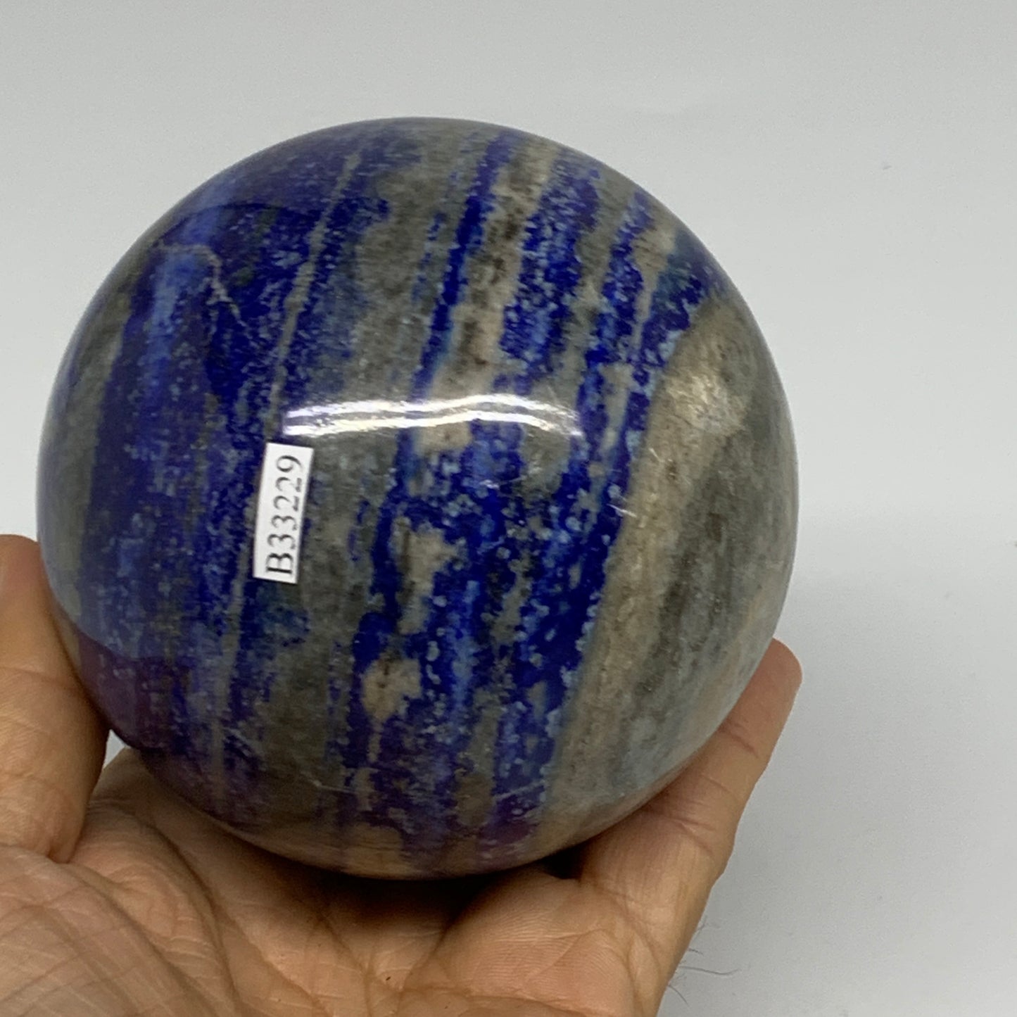 2.36 lbs, 3.5" (87mm), Lapis Lazuli Sphere Ball Gemstone @Afghanistan, B33229