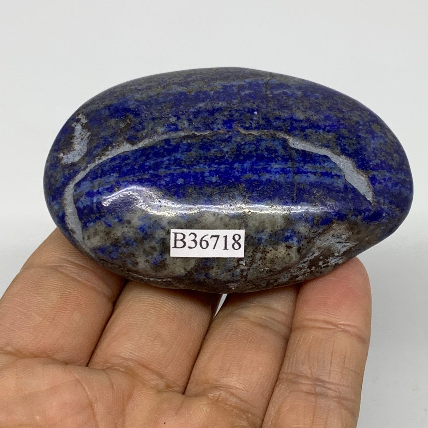132.8g, 2.9"x1.9"x0.9", Natural Lapis Lazuli Palm Stone @Afghanistan, B36718
