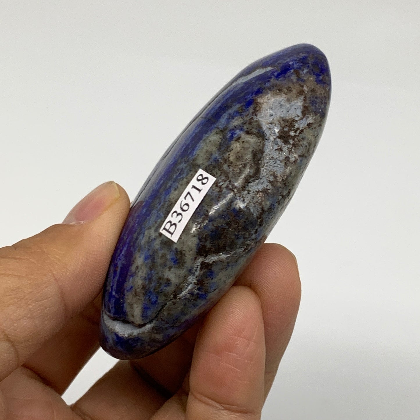 132.8g, 2.9"x1.9"x0.9", Natural Lapis Lazuli Palm Stone @Afghanistan, B36718