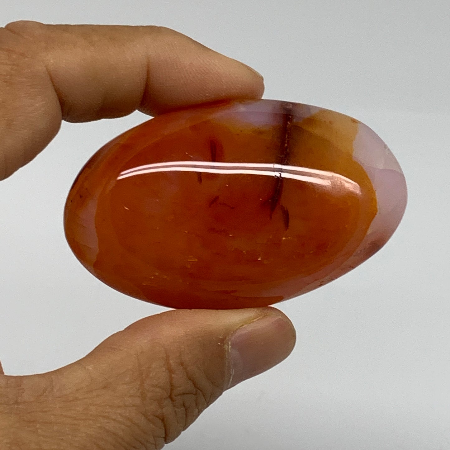 219.9g, 2"-2.4", 3pcs, Red Carnelian Palm-Stone Gem Crystal Polished, B37623