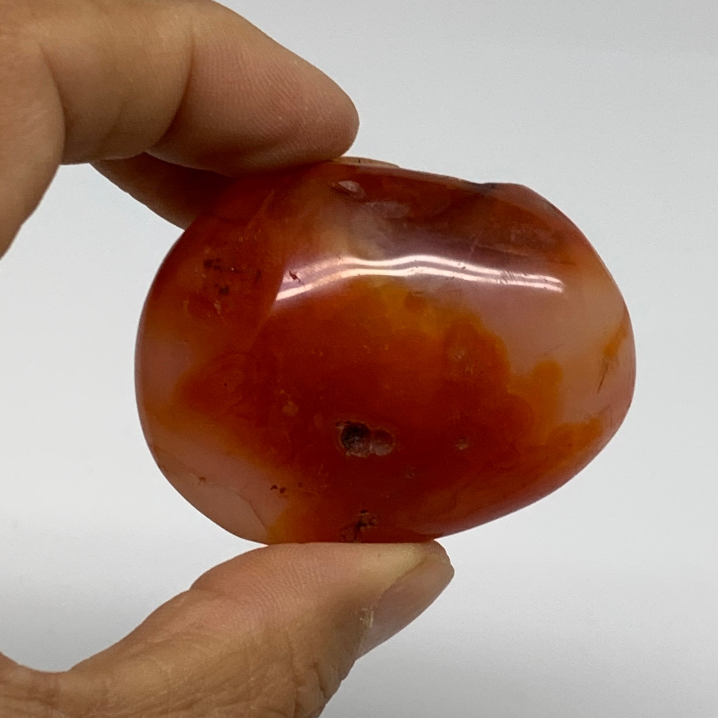 219.9g, 2"-2.4", 3pcs, Red Carnelian Palm-Stone Gem Crystal Polished, B37623