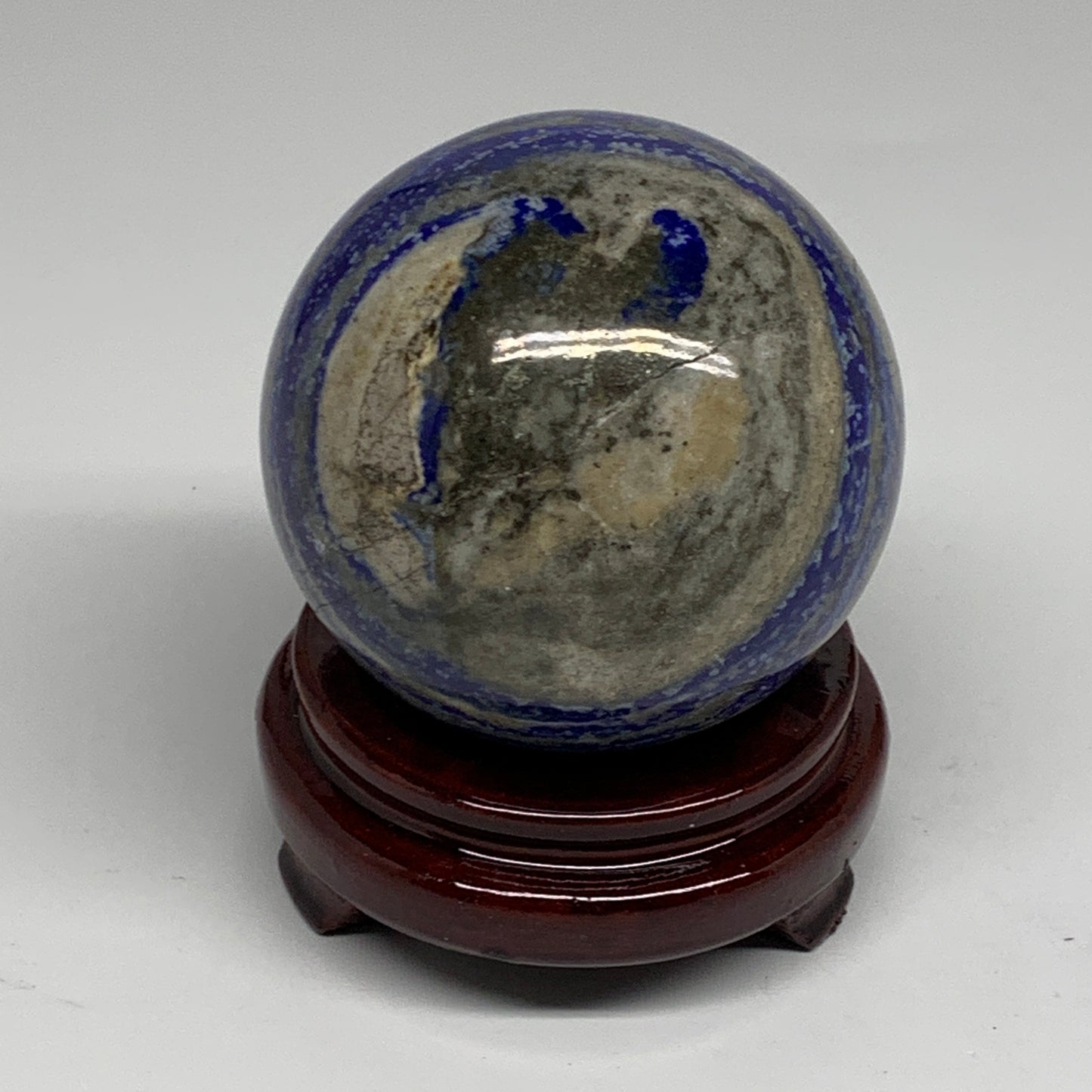 2.36 lbs, 3.5" (87mm), Lapis Lazuli Sphere Ball Gemstone @Afghanistan, B33229