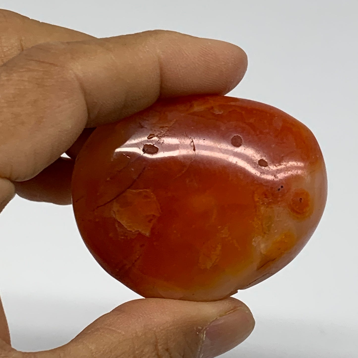 219.9g, 2"-2.4", 3pcs, Red Carnelian Palm-Stone Gem Crystal Polished, B37623
