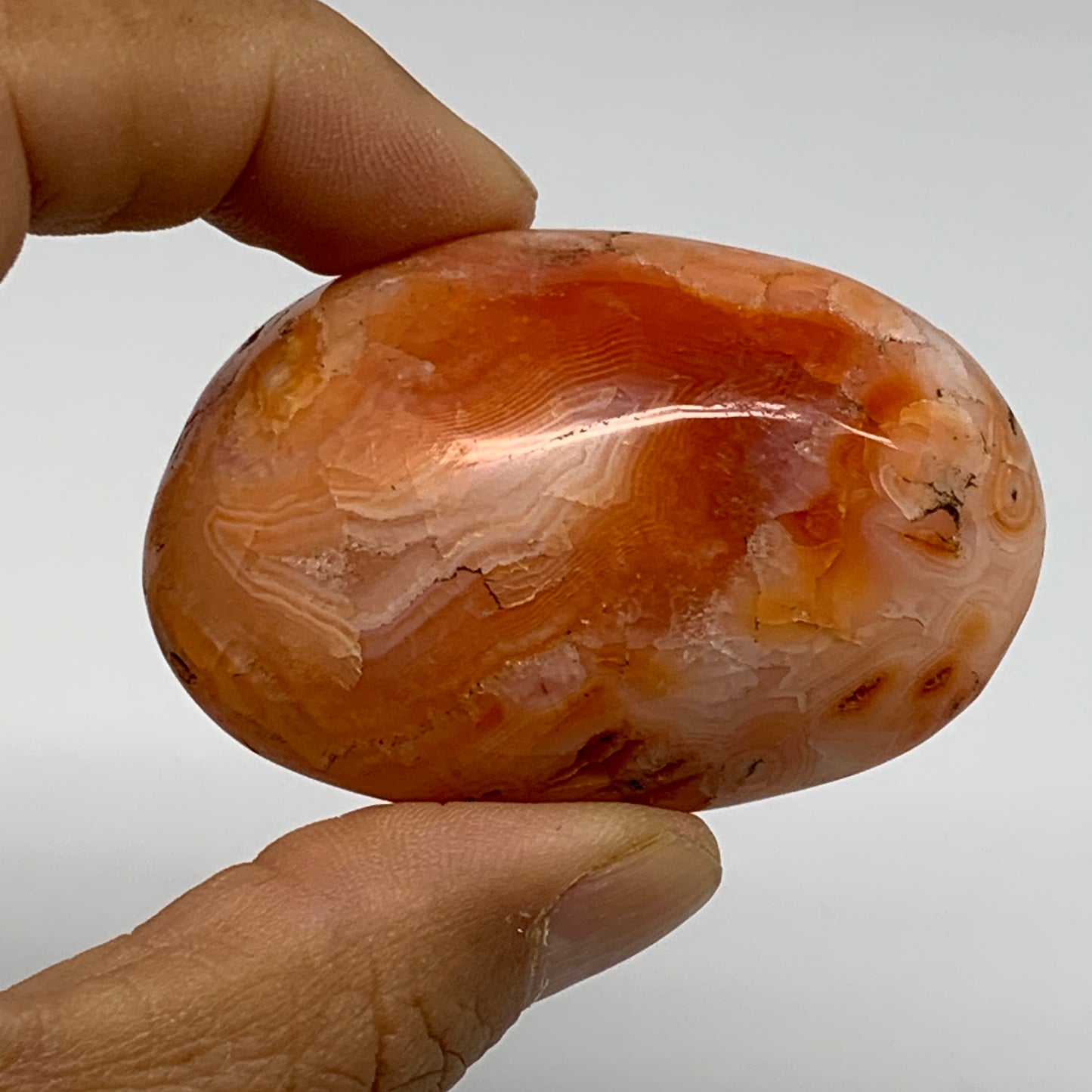 219.9g, 2"-2.4", 3pcs, Red Carnelian Palm-Stone Gem Crystal Polished, B37623