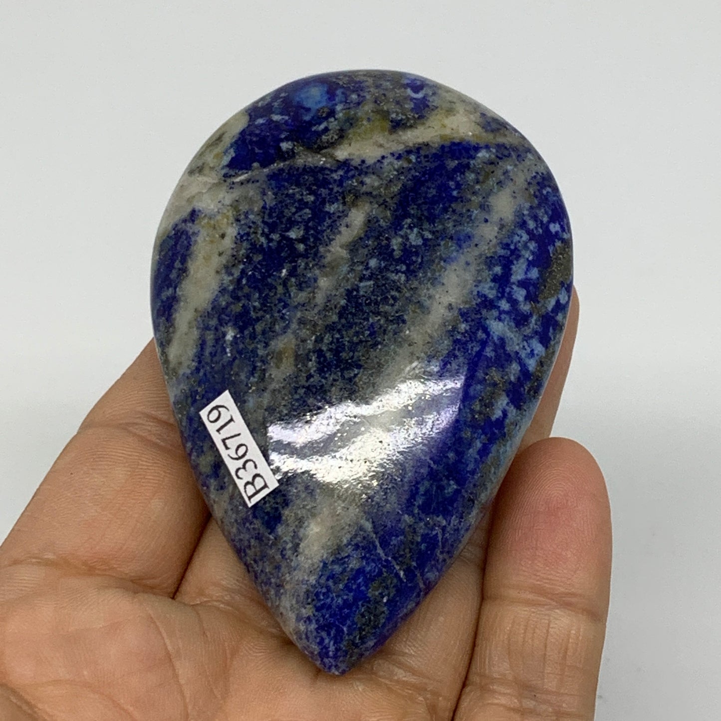 127.8g, 3"x2"x0.9", Natural Lapis Lazuli Palm Stone @Afghanistan, B36719
