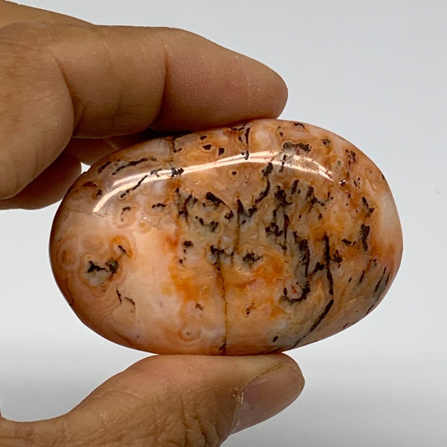 219.9g, 2"-2.4", 3pcs, Red Carnelian Palm-Stone Gem Crystal Polished, B37623