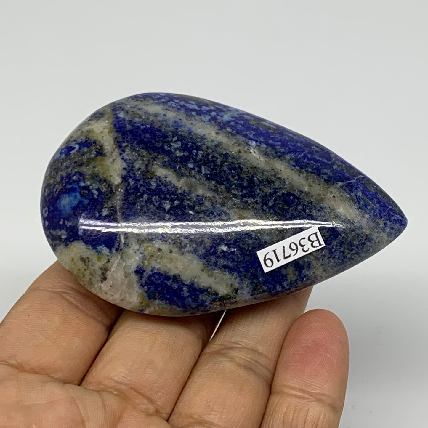 127.8g, 3"x2"x0.9", Natural Lapis Lazuli Palm Stone @Afghanistan, B36719