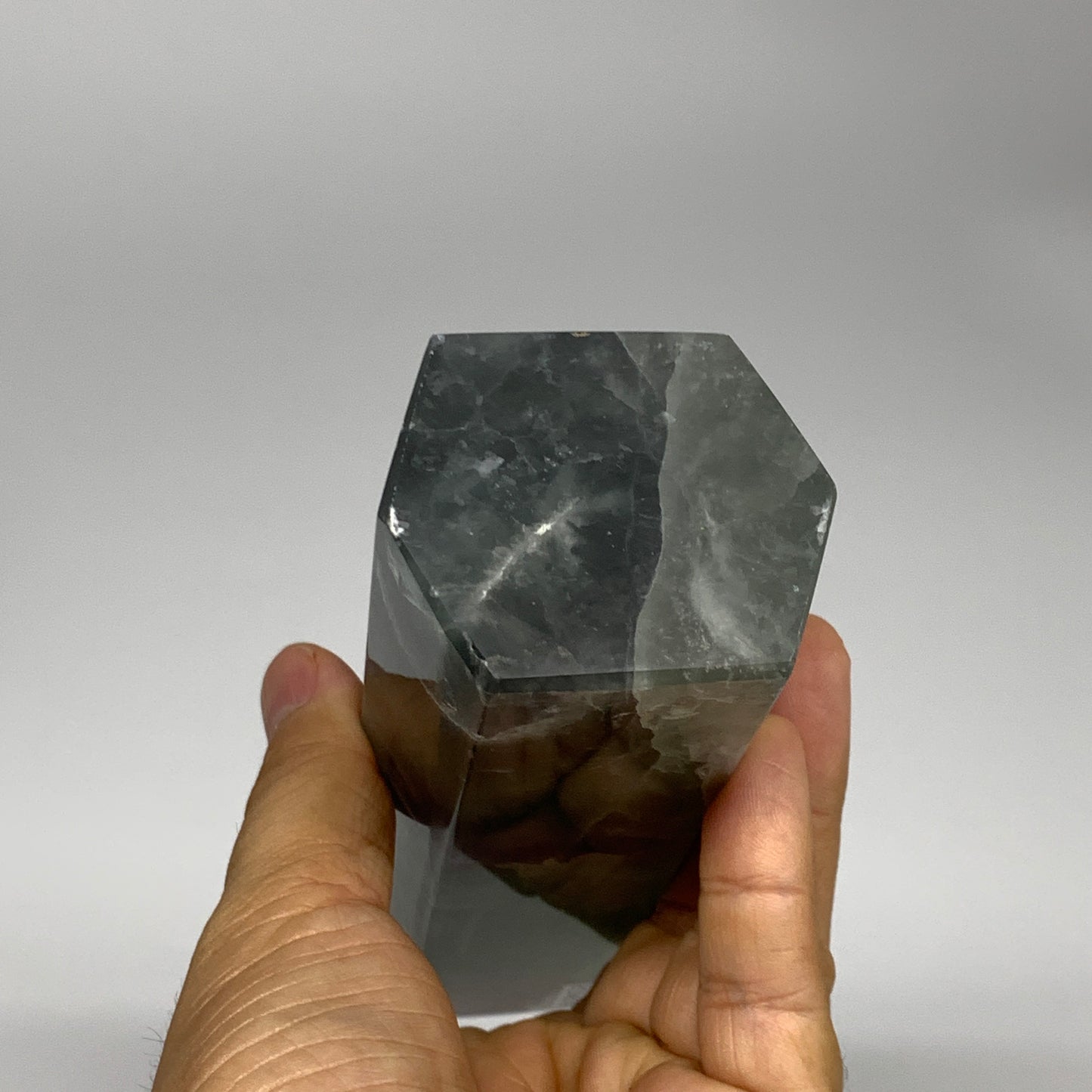 1.77 lbs,  6.7"x1.9"x1.7" Natural Fluorite Tower Obelisk Point Crystal, B29679