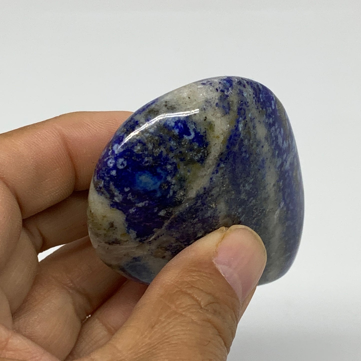 127.8g, 3"x2"x0.9", Natural Lapis Lazuli Palm Stone @Afghanistan, B36719
