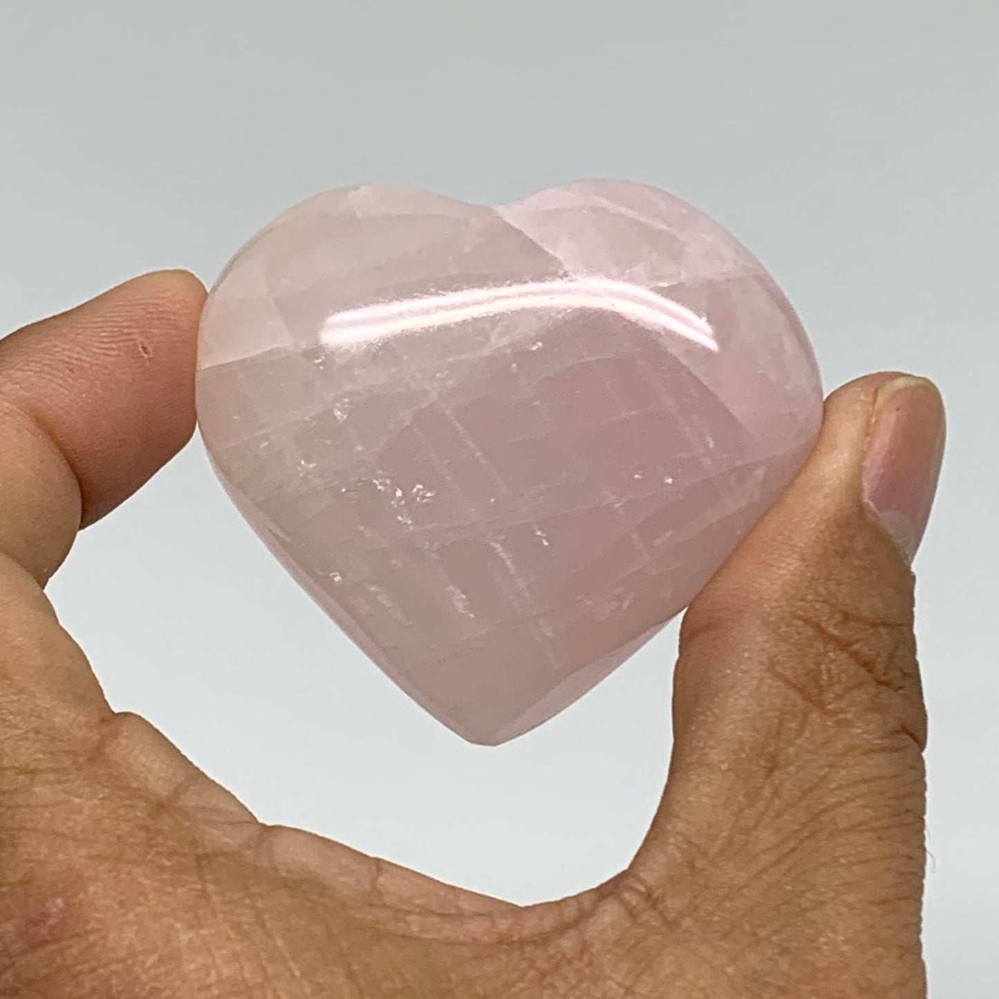 146.9g, 1.7"-1.8", 2pcs,  Rose Quartz Heart Healing Crystal @Madagascar, B34586