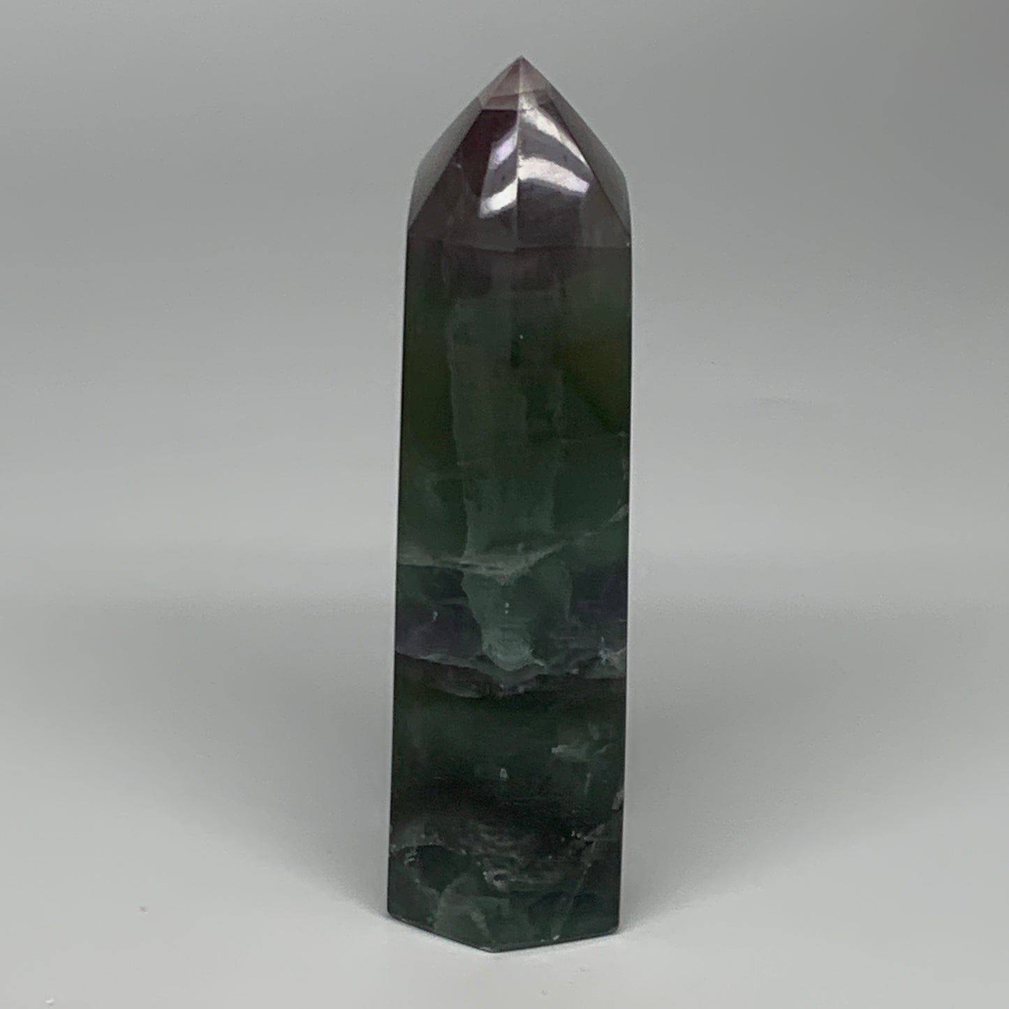 1.77 lbs,  6.7"x1.9"x1.7" Natural Fluorite Tower Obelisk Point Crystal, B29679