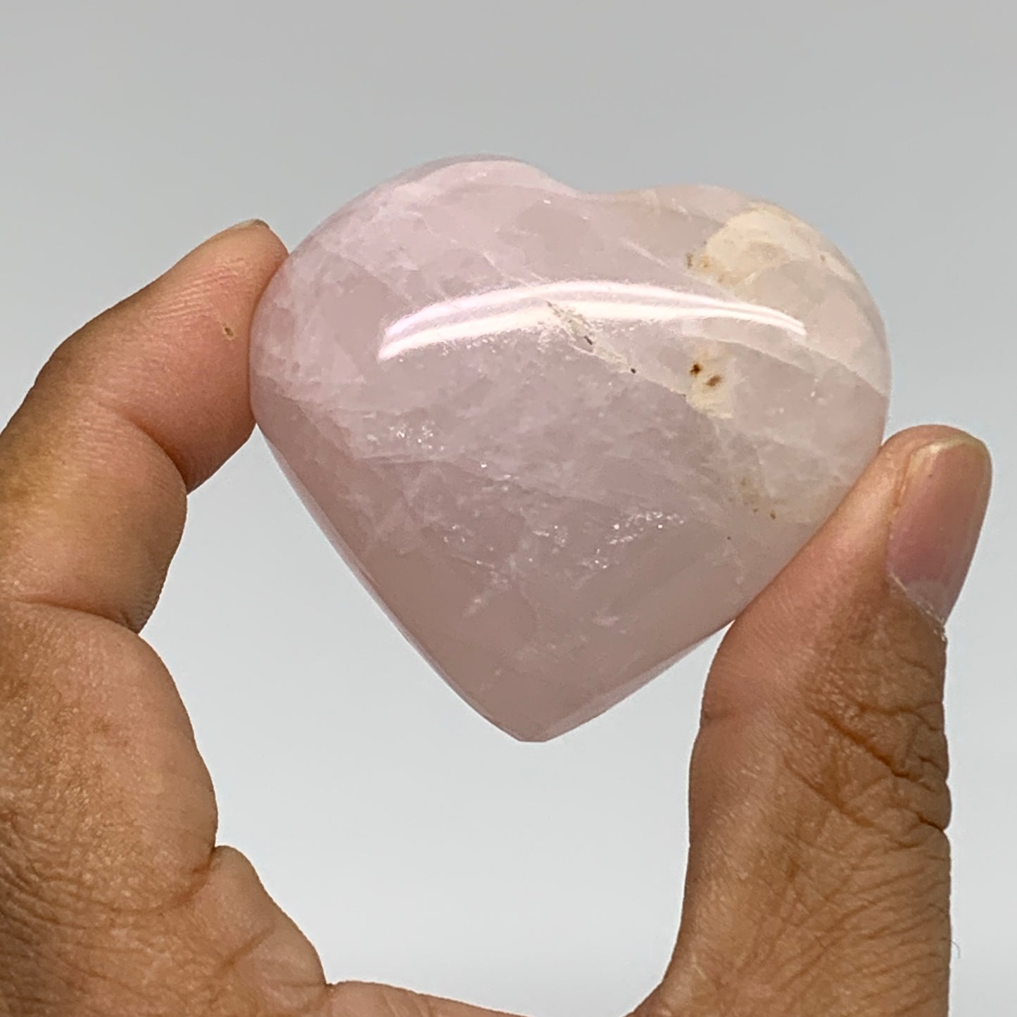 146.9g, 1.7"-1.8", 2pcs,  Rose Quartz Heart Healing Crystal @Madagascar, B34586