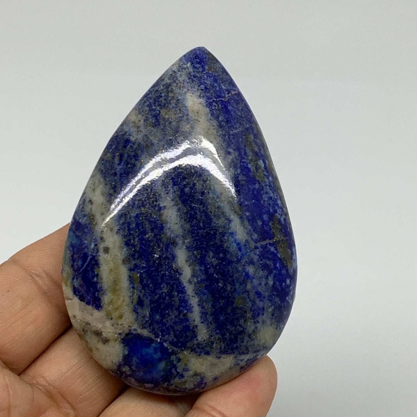 127.8g, 3"x2"x0.9", Natural Lapis Lazuli Palm Stone @Afghanistan, B36719