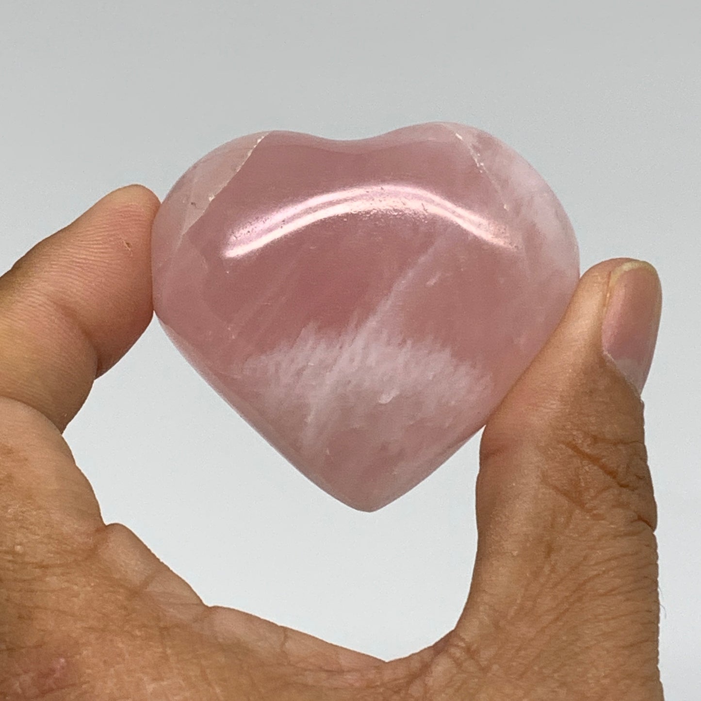 146.9g, 1.7"-1.8", 2pcs,  Rose Quartz Heart Healing Crystal @Madagascar, B34586