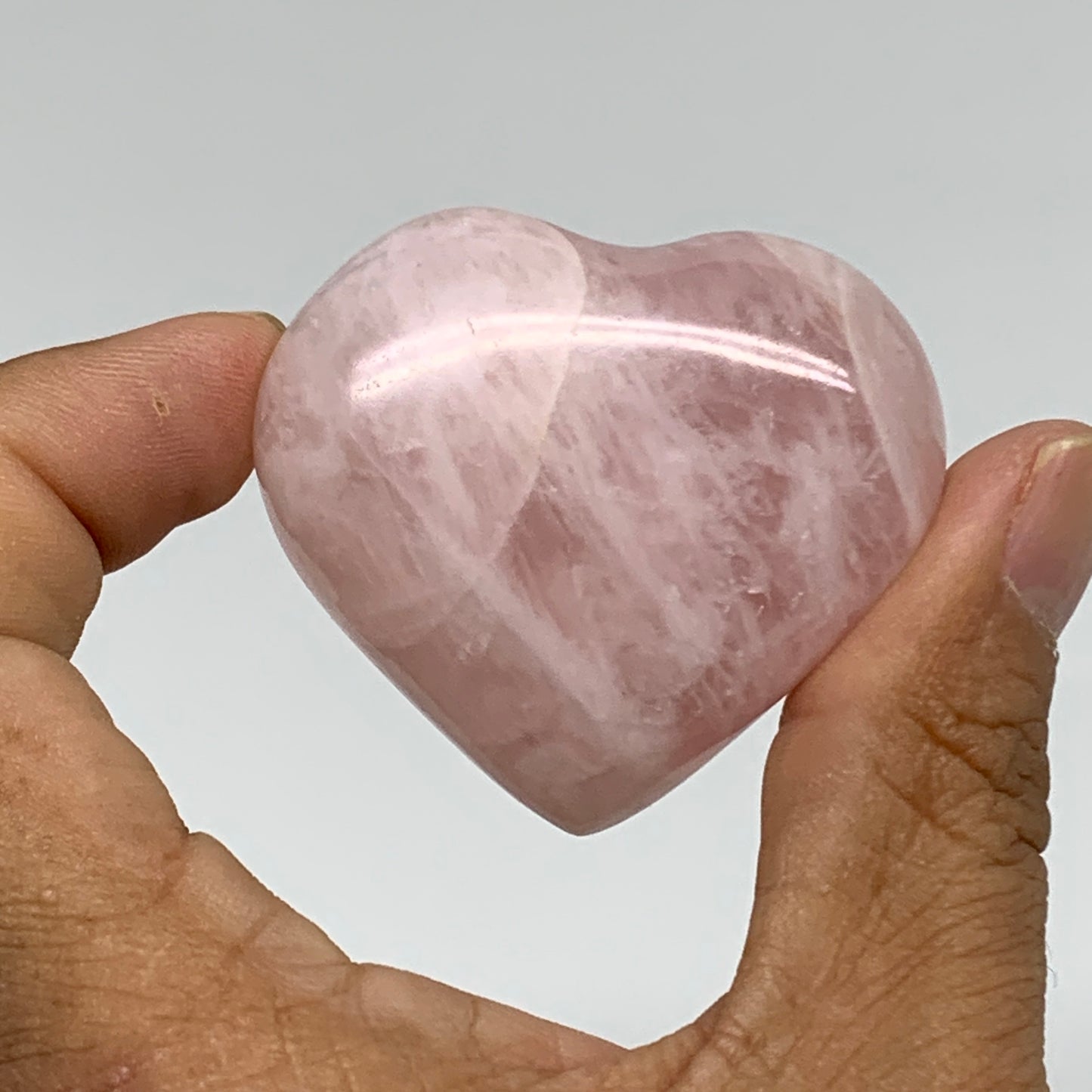 146.9g, 1.7"-1.8", 2pcs,  Rose Quartz Heart Healing Crystal @Madagascar, B34586