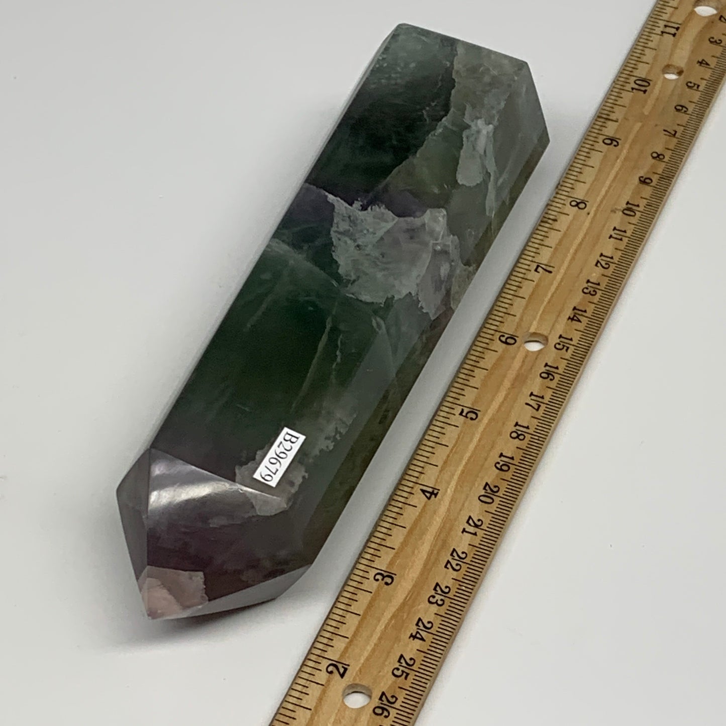 1.77 lbs,  6.7"x1.9"x1.7" Natural Fluorite Tower Obelisk Point Crystal, B29679
