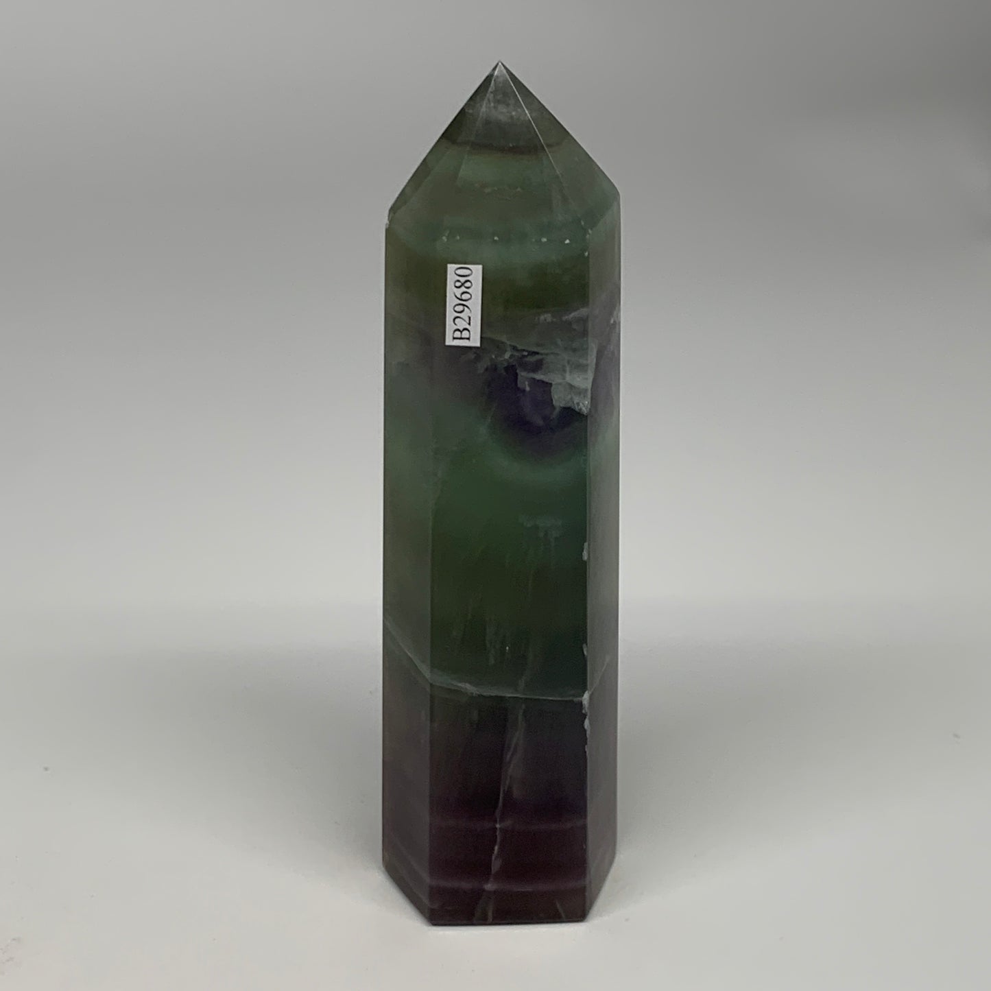 1.39 lbs,  6.6"x1.7"x1.6" Natural Fluorite Tower Obelisk Point Crystal, B29680