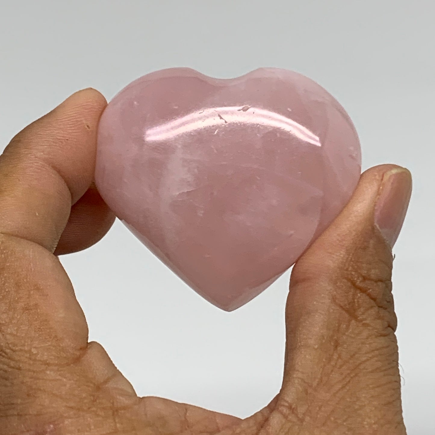 141.4g, 1.7"-1.8", 2pcs,  Rose Quartz Heart Healing Crystal @Madagascar, B34587