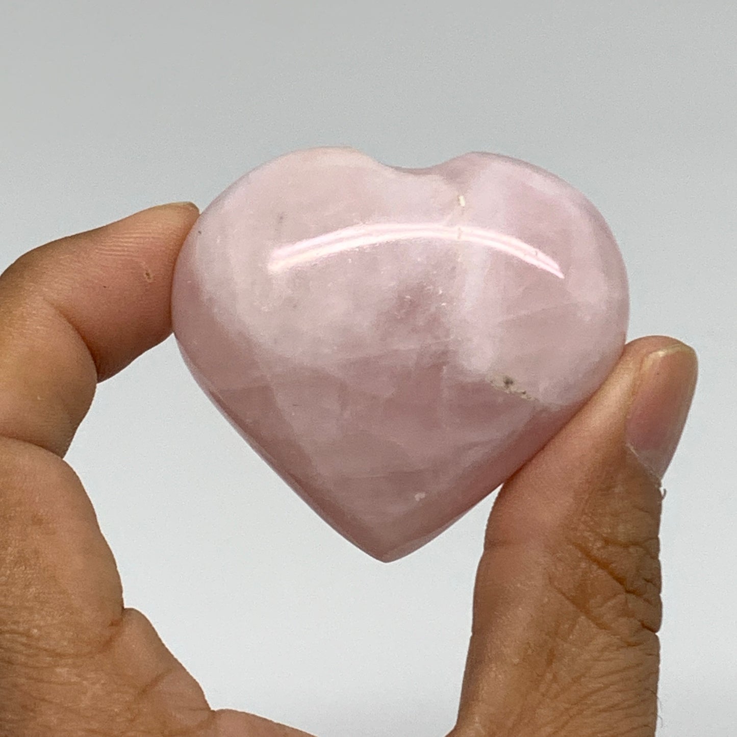 141.4g, 1.7"-1.8", 2pcs,  Rose Quartz Heart Healing Crystal @Madagascar, B34587