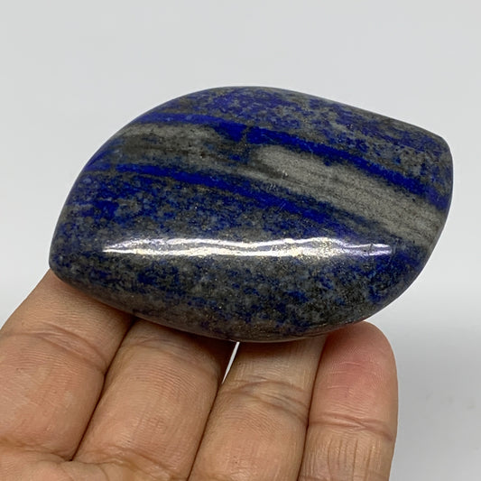 114.3g, 2.5"x1.9"x0.8", Natural Lapis Lazuli Palm Stone @Afghanistan, B36721