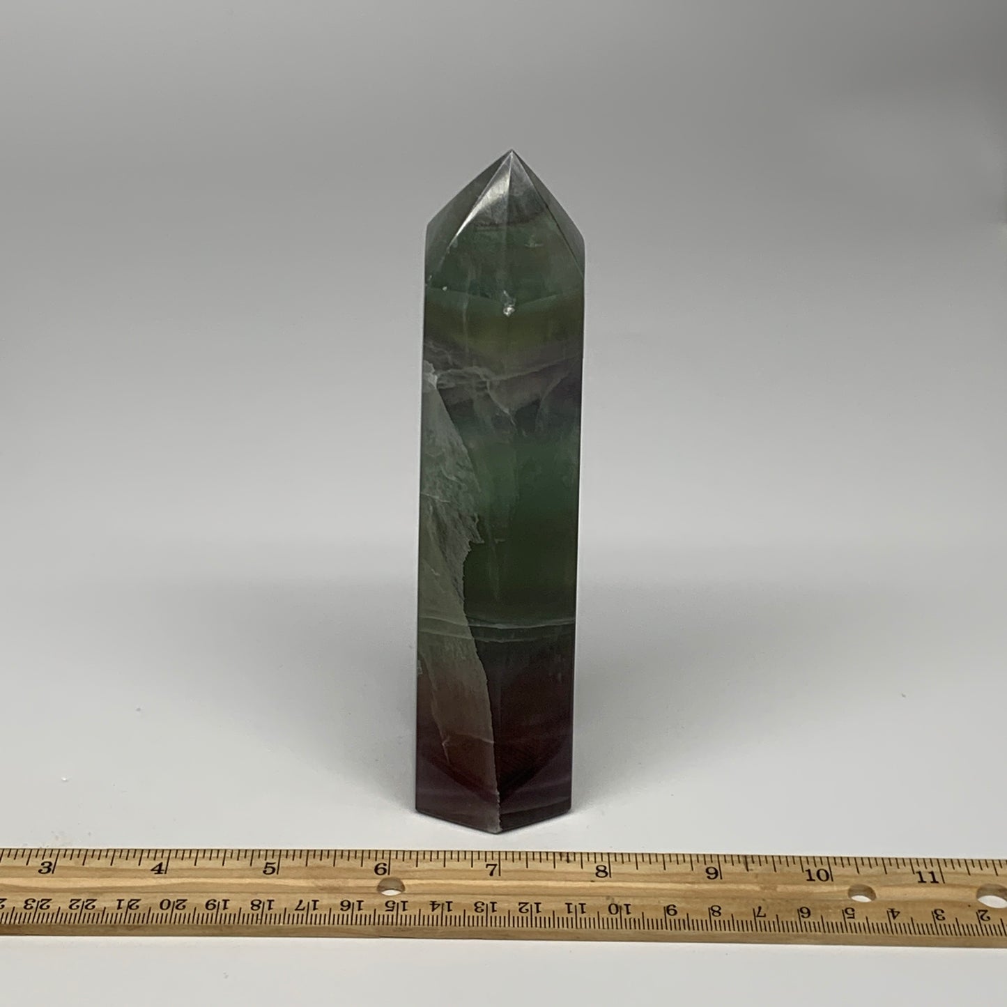 1.39 lbs,  6.6"x1.7"x1.6" Natural Fluorite Tower Obelisk Point Crystal, B29680