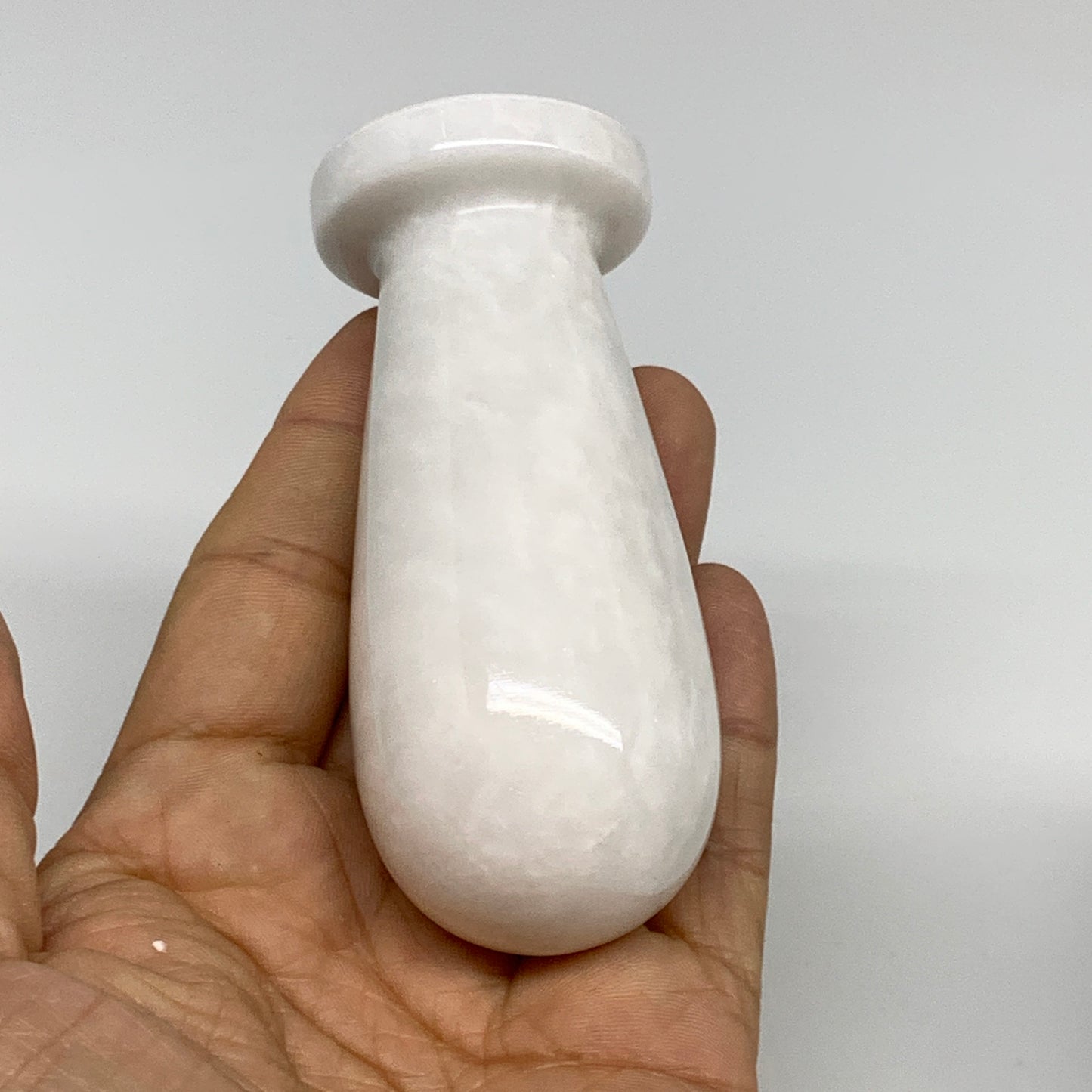 1.44 lbs, 3"x3", Natural Marble Crystal Pestle and Mortar Handmade, B32571