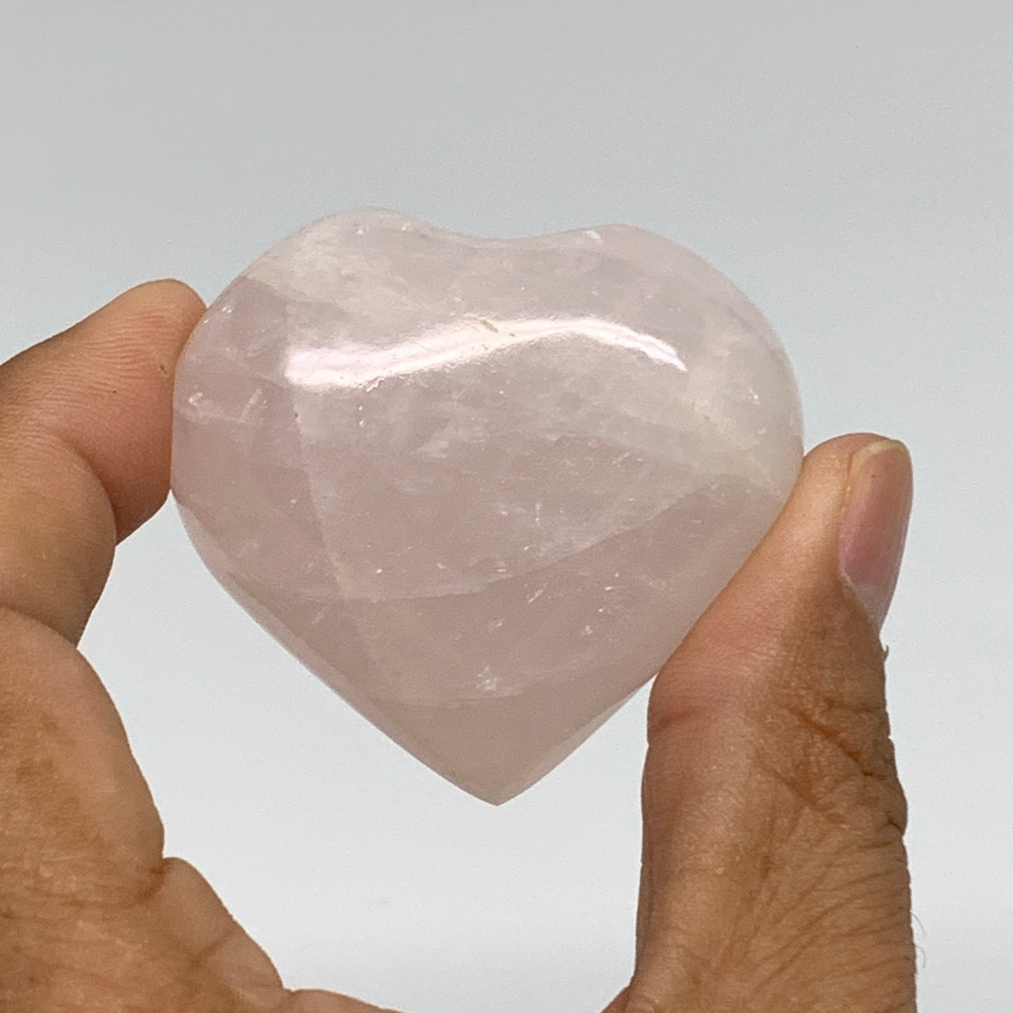 141.4g, 1.7"-1.8", 2pcs,  Rose Quartz Heart Healing Crystal @Madagascar, B34587