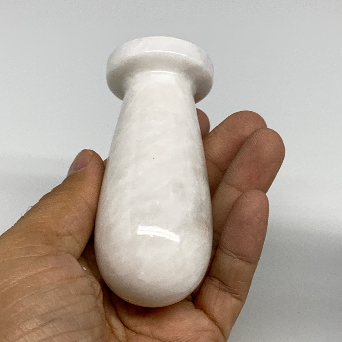 1.44 lbs, 3"x3", Natural Marble Crystal Pestle and Mortar Handmade, B32571