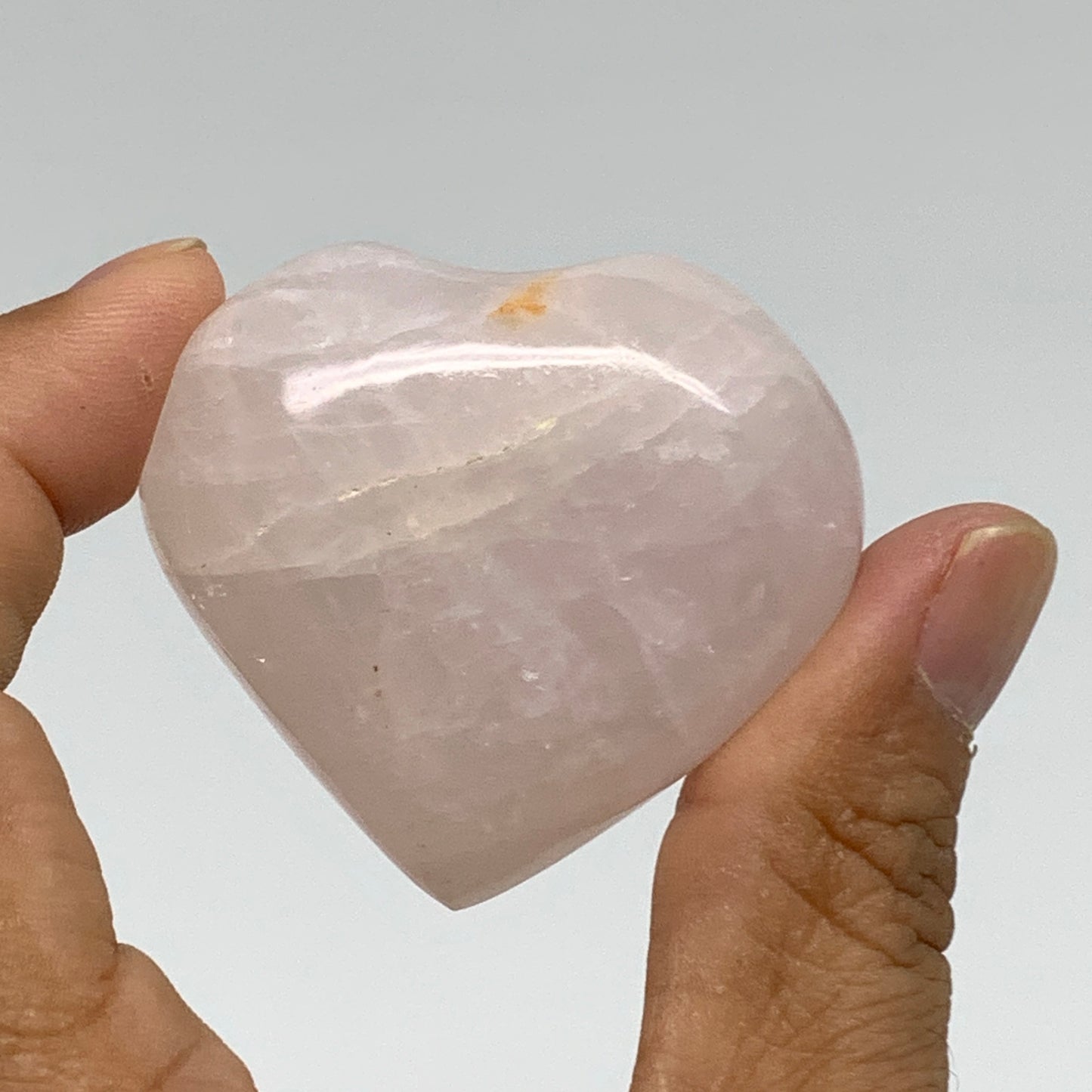 141.4g, 1.7"-1.8", 2pcs,  Rose Quartz Heart Healing Crystal @Madagascar, B34587