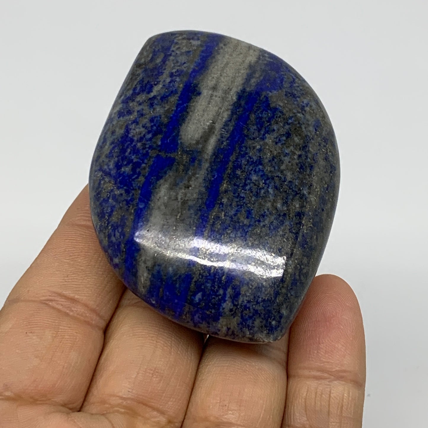 114.3g, 2.5"x1.9"x0.8", Natural Lapis Lazuli Palm Stone @Afghanistan, B36721