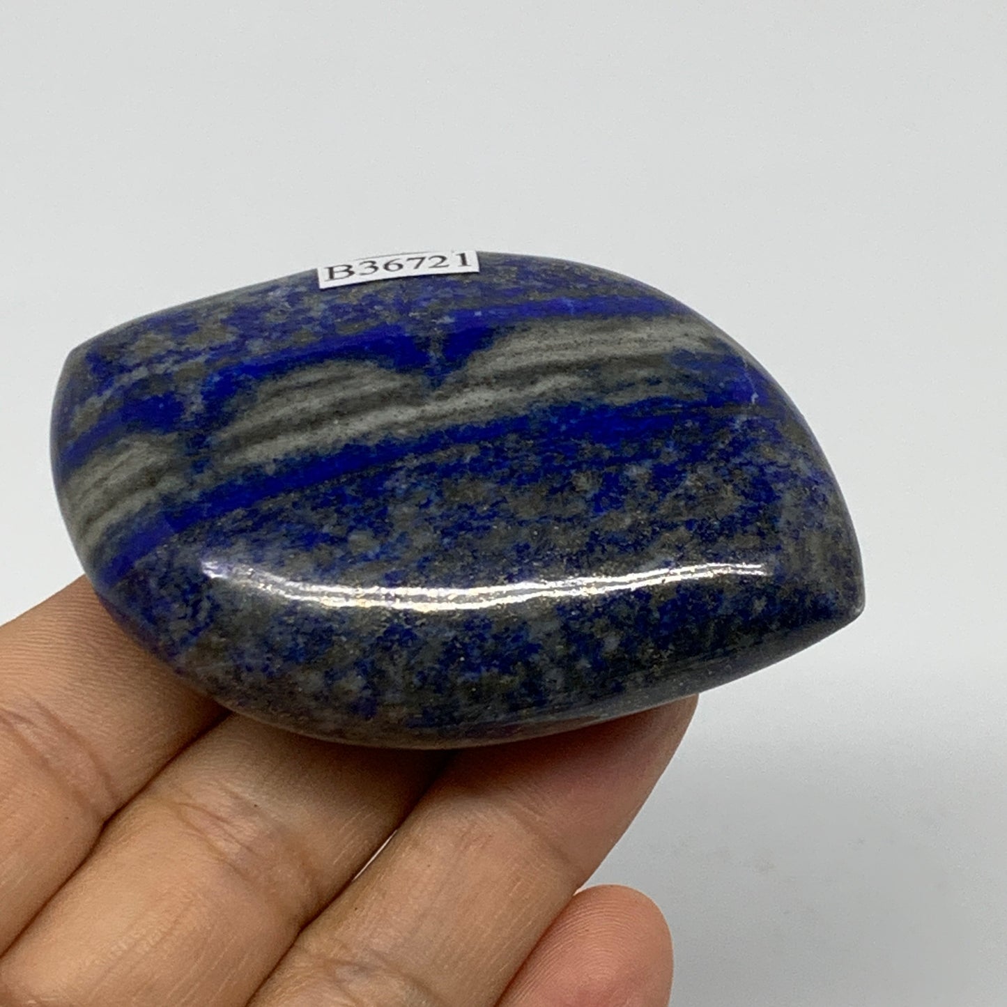 114.3g, 2.5"x1.9"x0.8", Natural Lapis Lazuli Palm Stone @Afghanistan, B36721