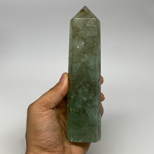 1.02 lbs,  6.3"x1.5"x1.2" Natural Fluorite Tower Obelisk Point Crystal, B29681