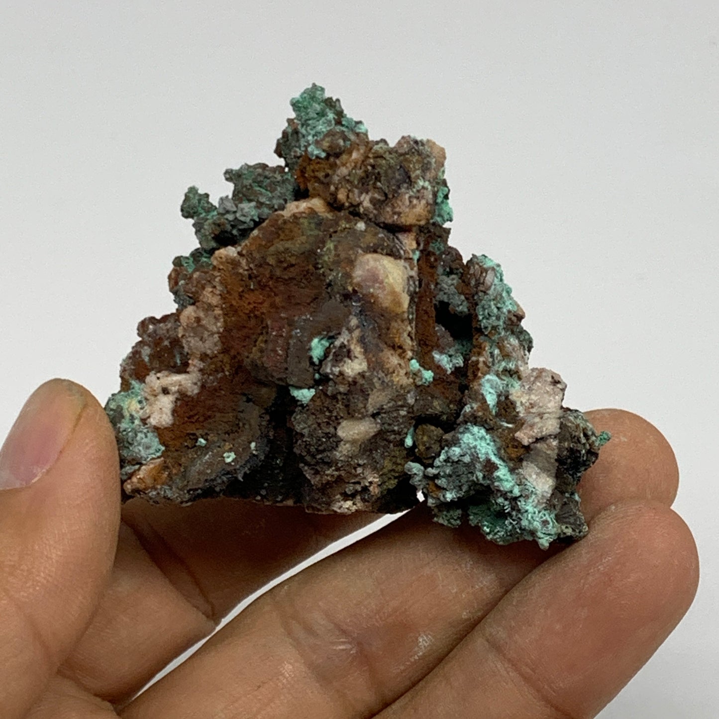72.1g, 1.8"x2.2"x1.4", Malachite on Native Copper Mineral Specimens, B33959