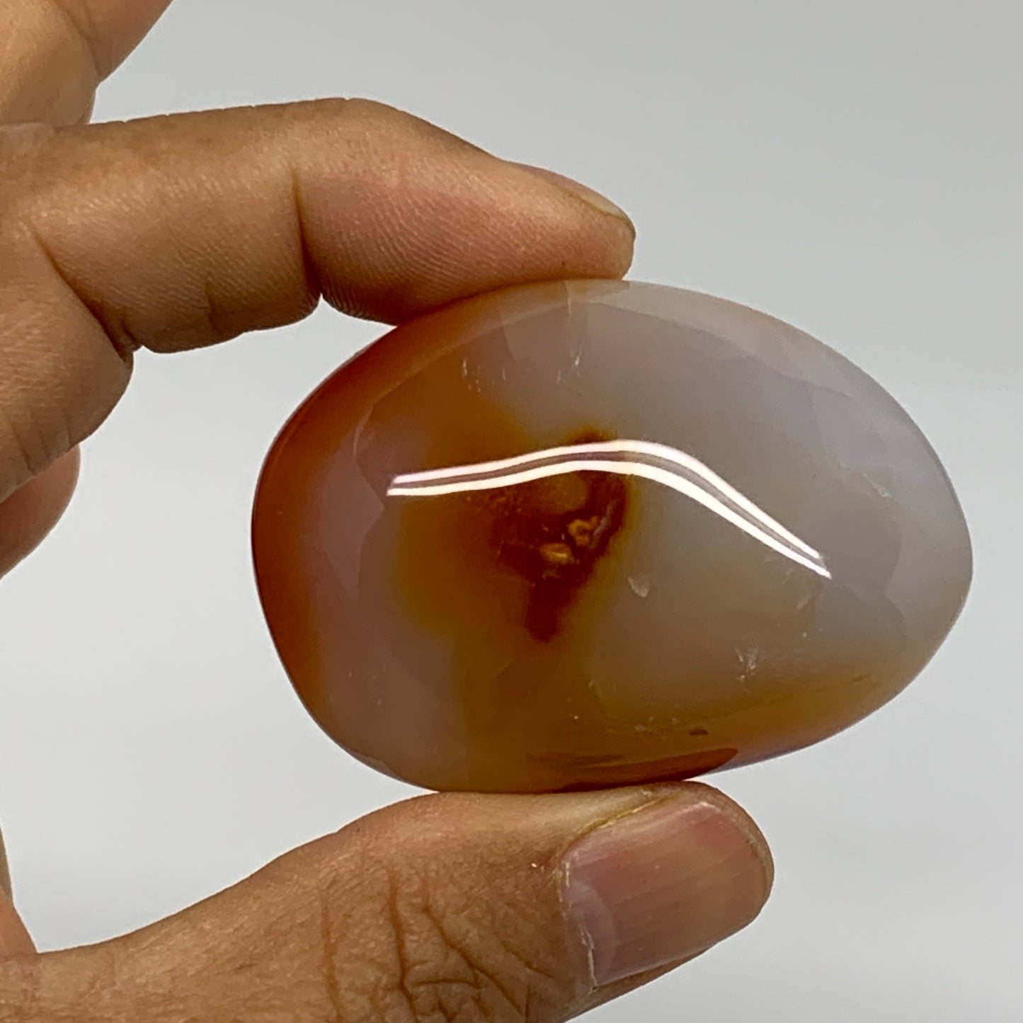 216g, 1.9"-2", 3pcs, Red Carnelian Palm-Stone Gem Crystal Polished, B37625