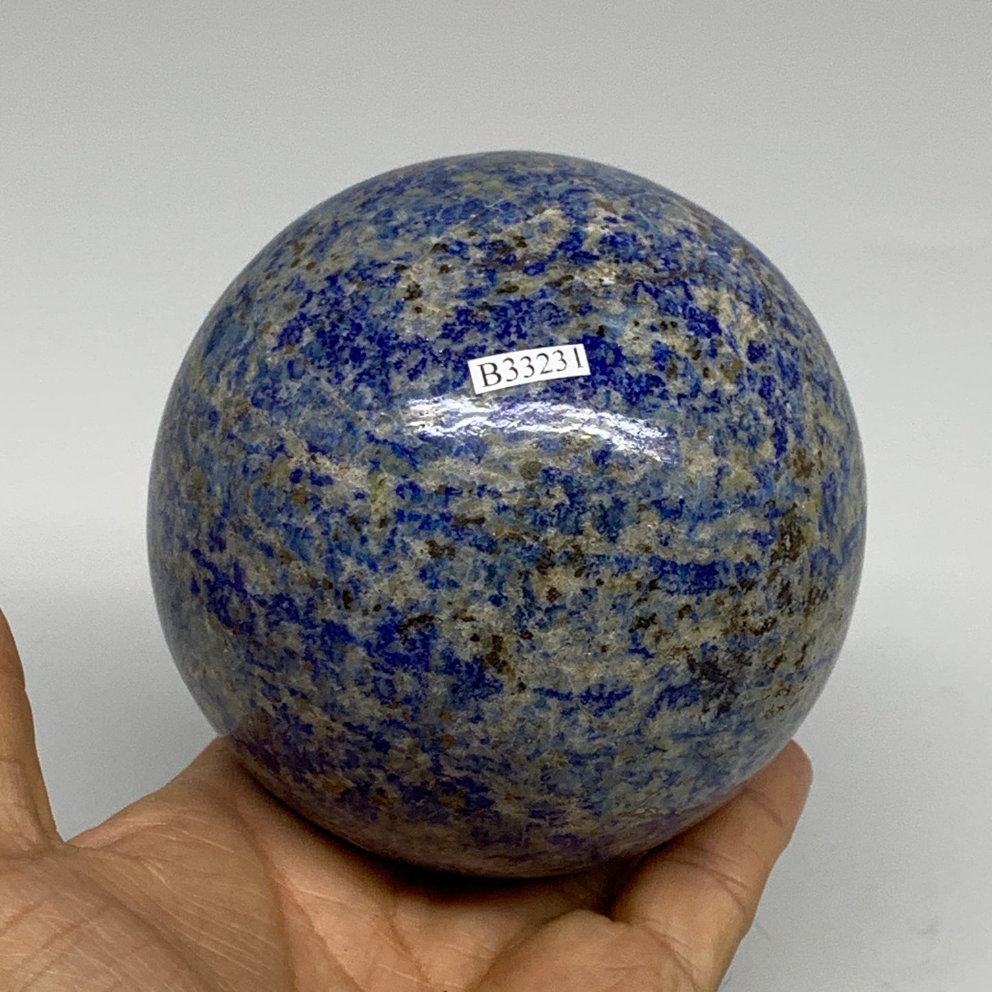 2.76 lbs, 3.7" (93mm), Lapis Lazuli Sphere Ball Gemstone @Afghanistan, B33231