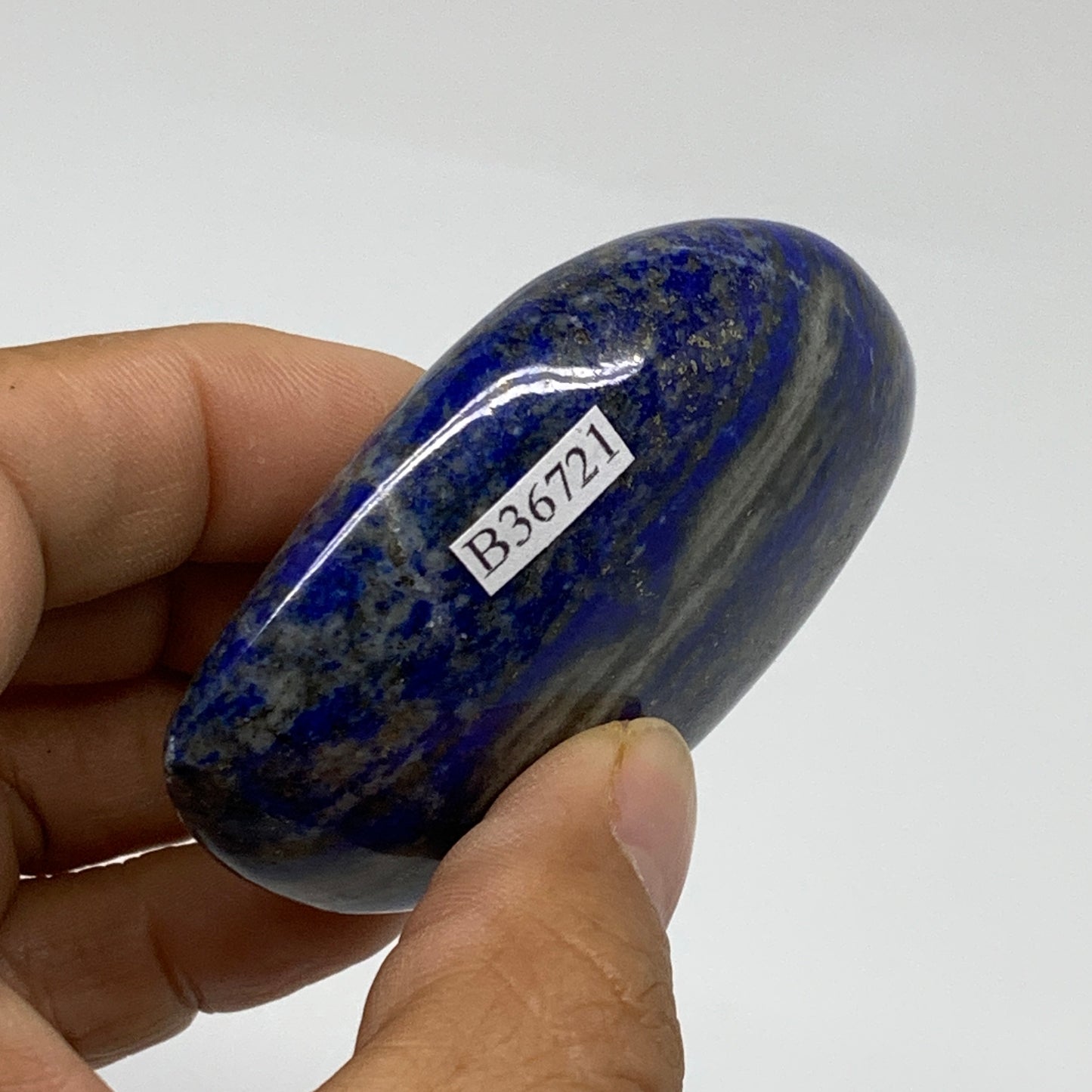 114.3g, 2.5"x1.9"x0.8", Natural Lapis Lazuli Palm Stone @Afghanistan, B36721