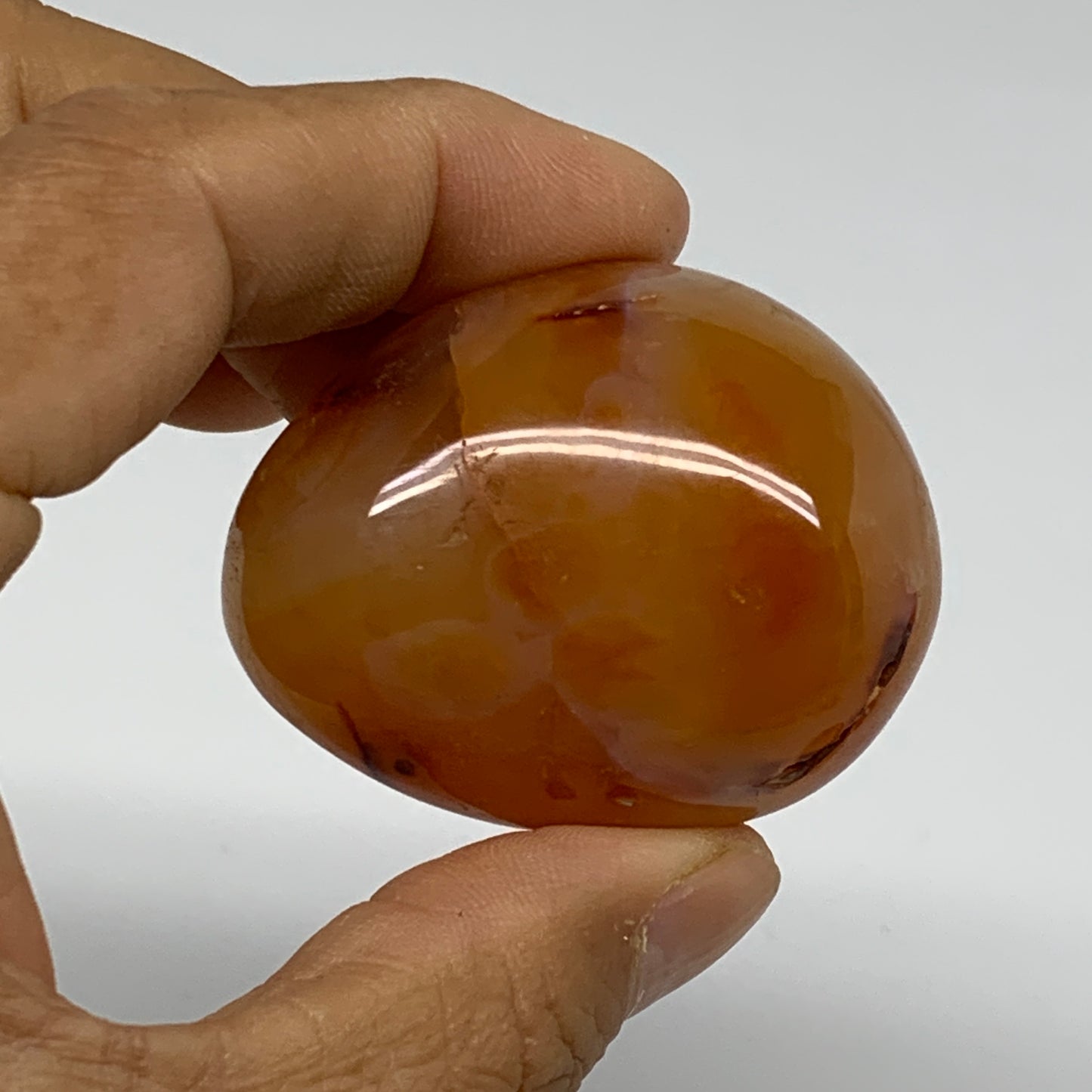 216g, 1.9"-2", 3pcs, Red Carnelian Palm-Stone Gem Crystal Polished, B37625