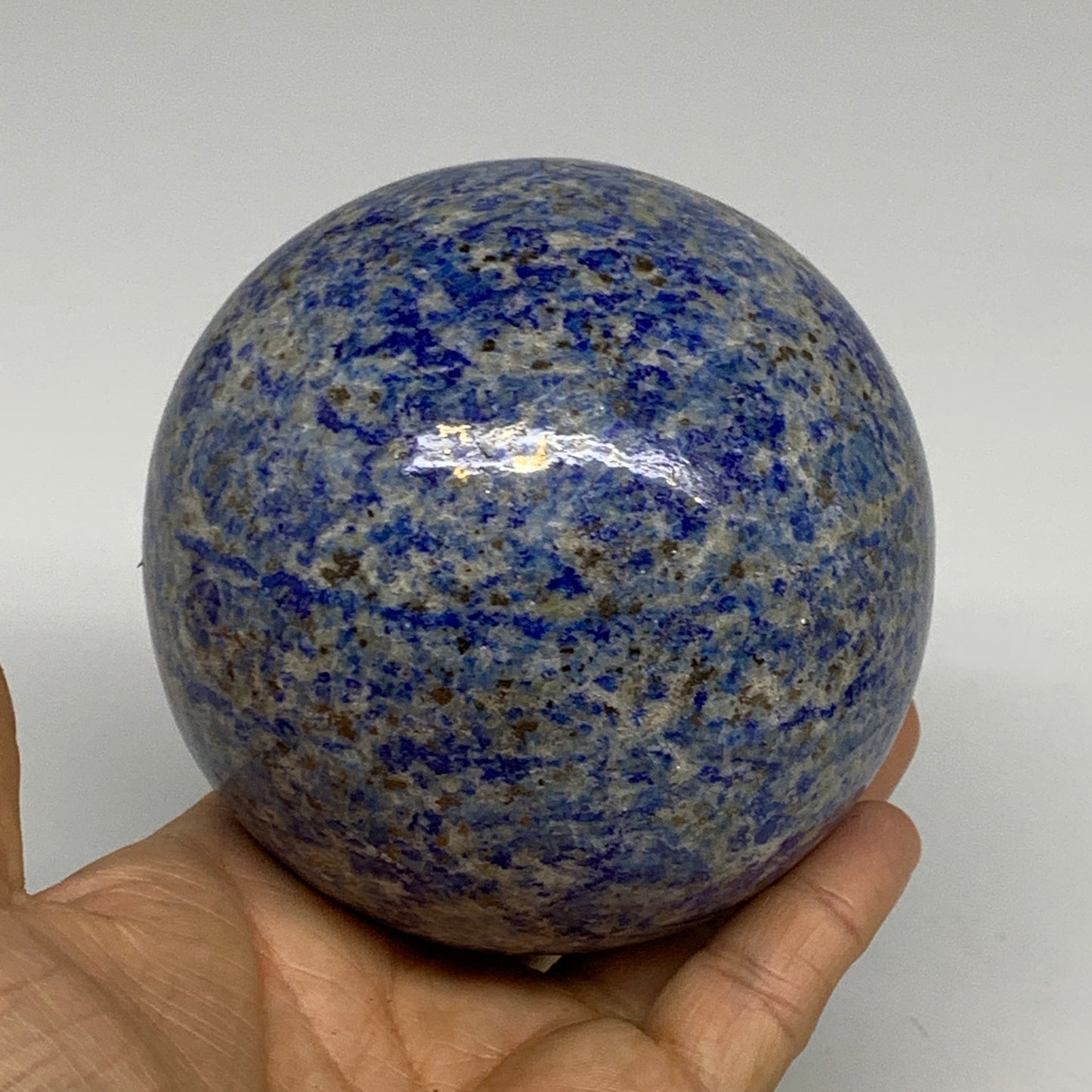 2.76 lbs, 3.7" (93mm), Lapis Lazuli Sphere Ball Gemstone @Afghanistan, B33231